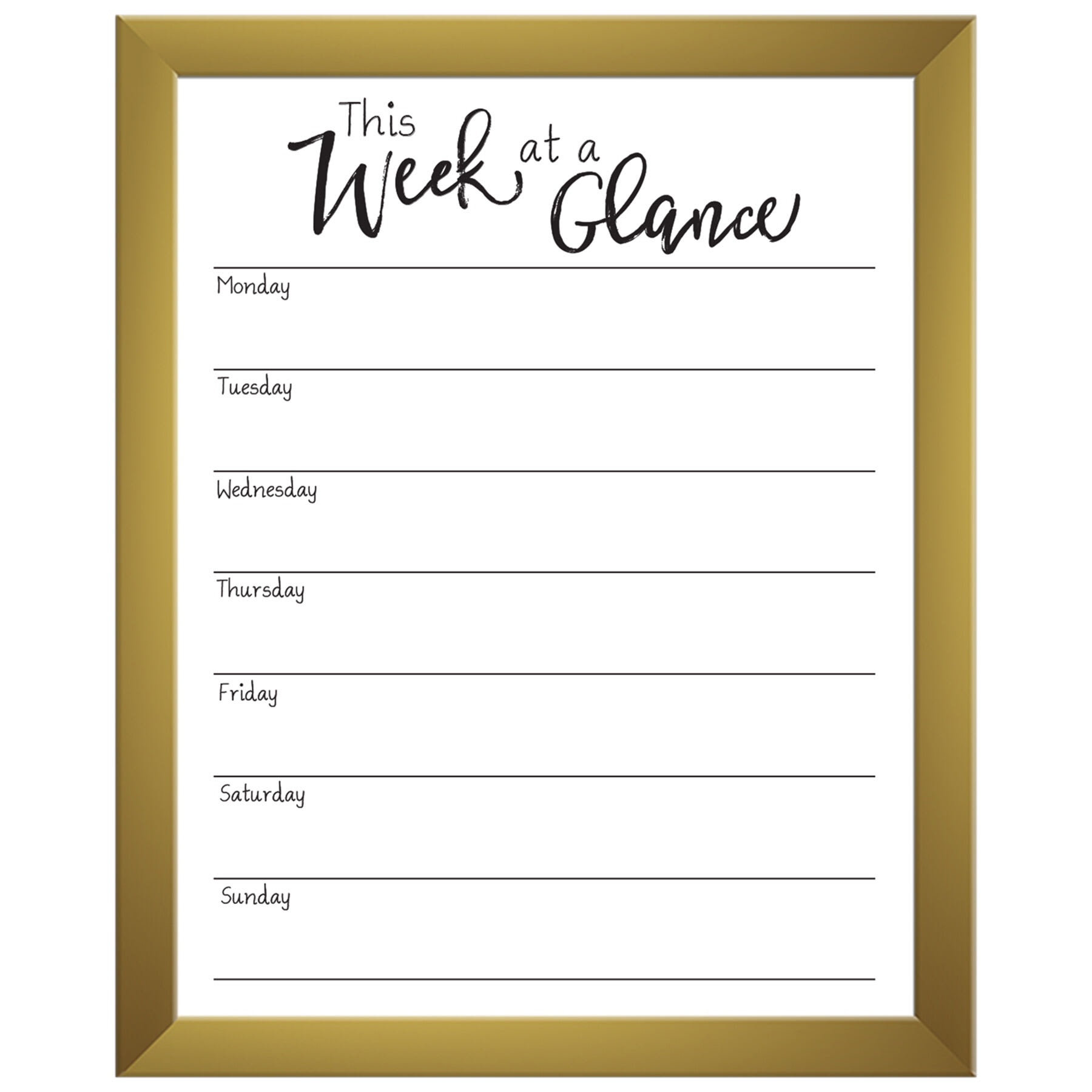 This Week at a Glance Dry Erase Memo Board, 21x17
