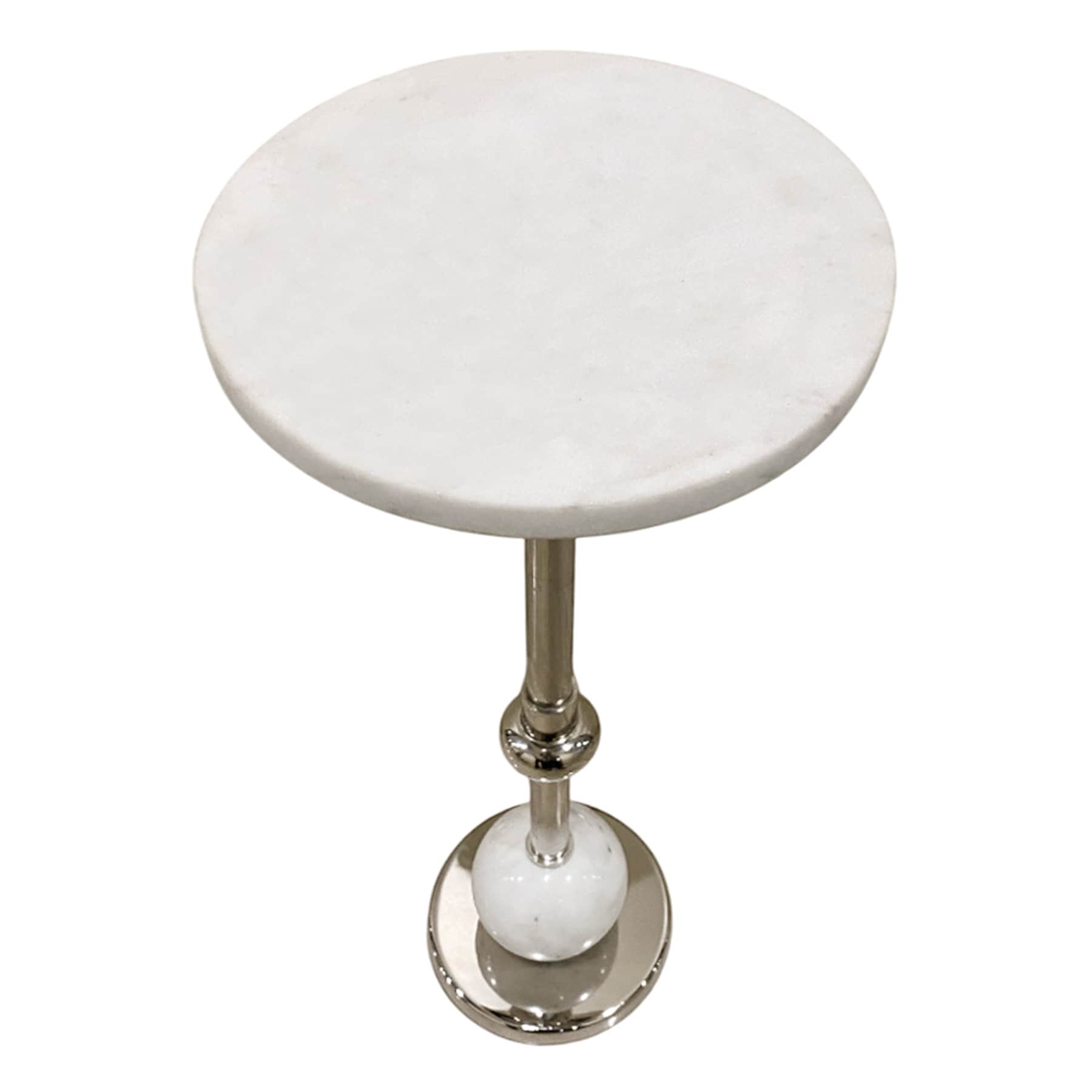 Providence Coen Marble Drink Table, Silver