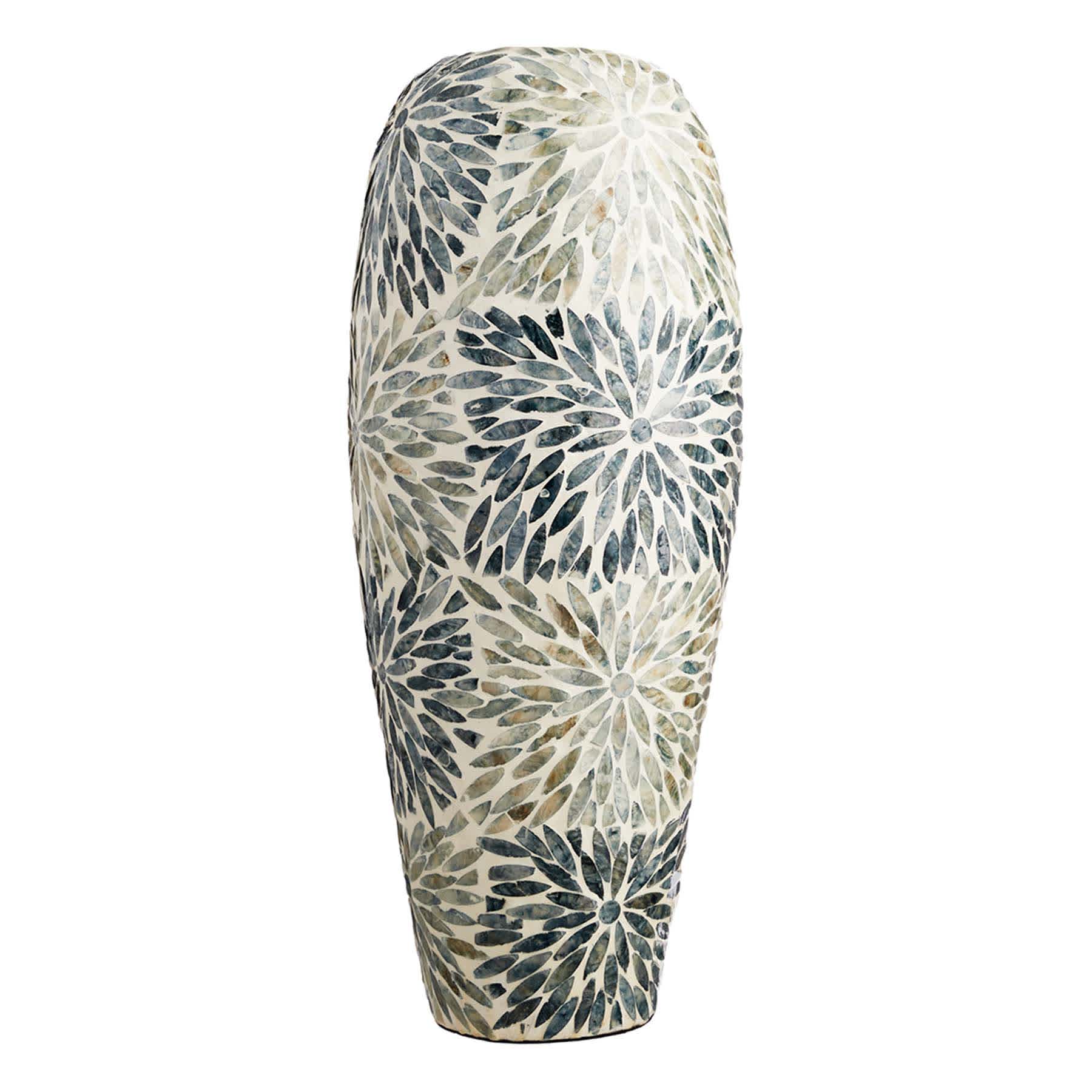 Providence Blue Capiz Mosaic Vase, 23"