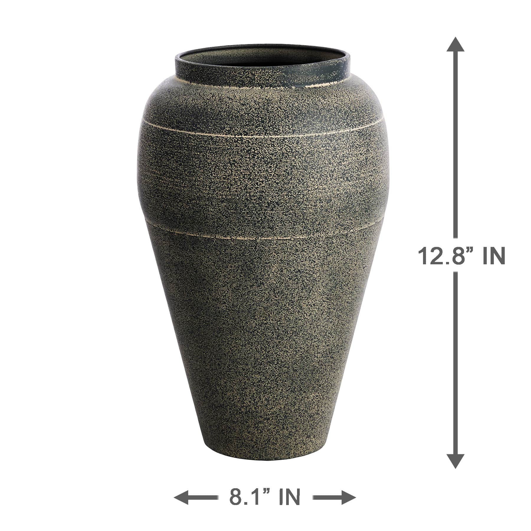 Honeybloom Black Metal Vase, 13"