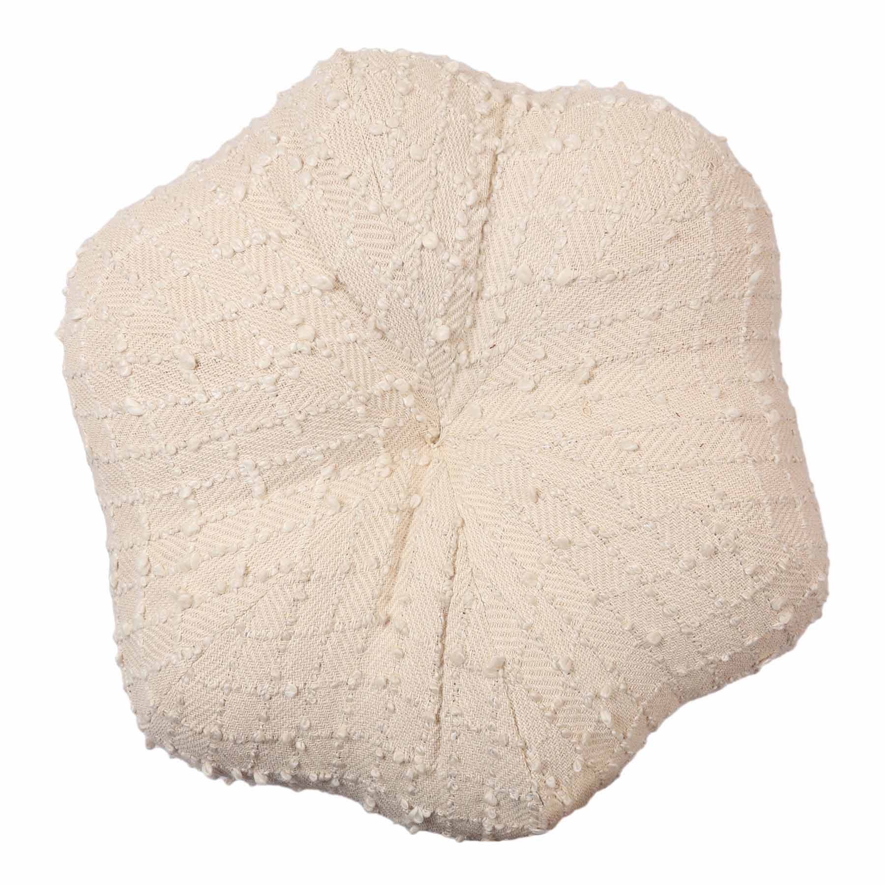 Textured Neutral Pumpkin Shaped Throw Pillow