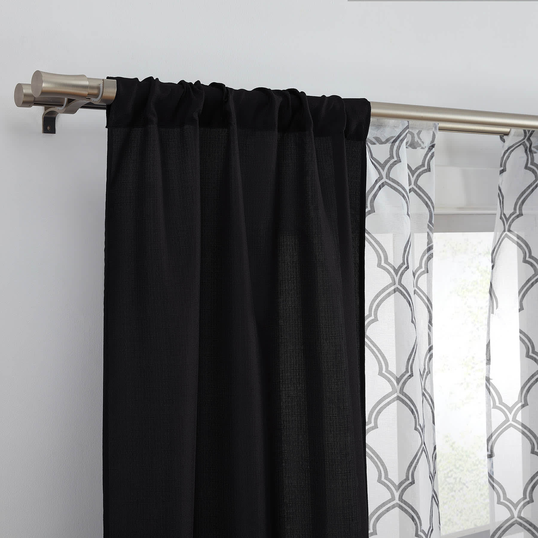 4-Pack Ryder & Oakfield Black Light Filtering Curtain Panel Set, 84"