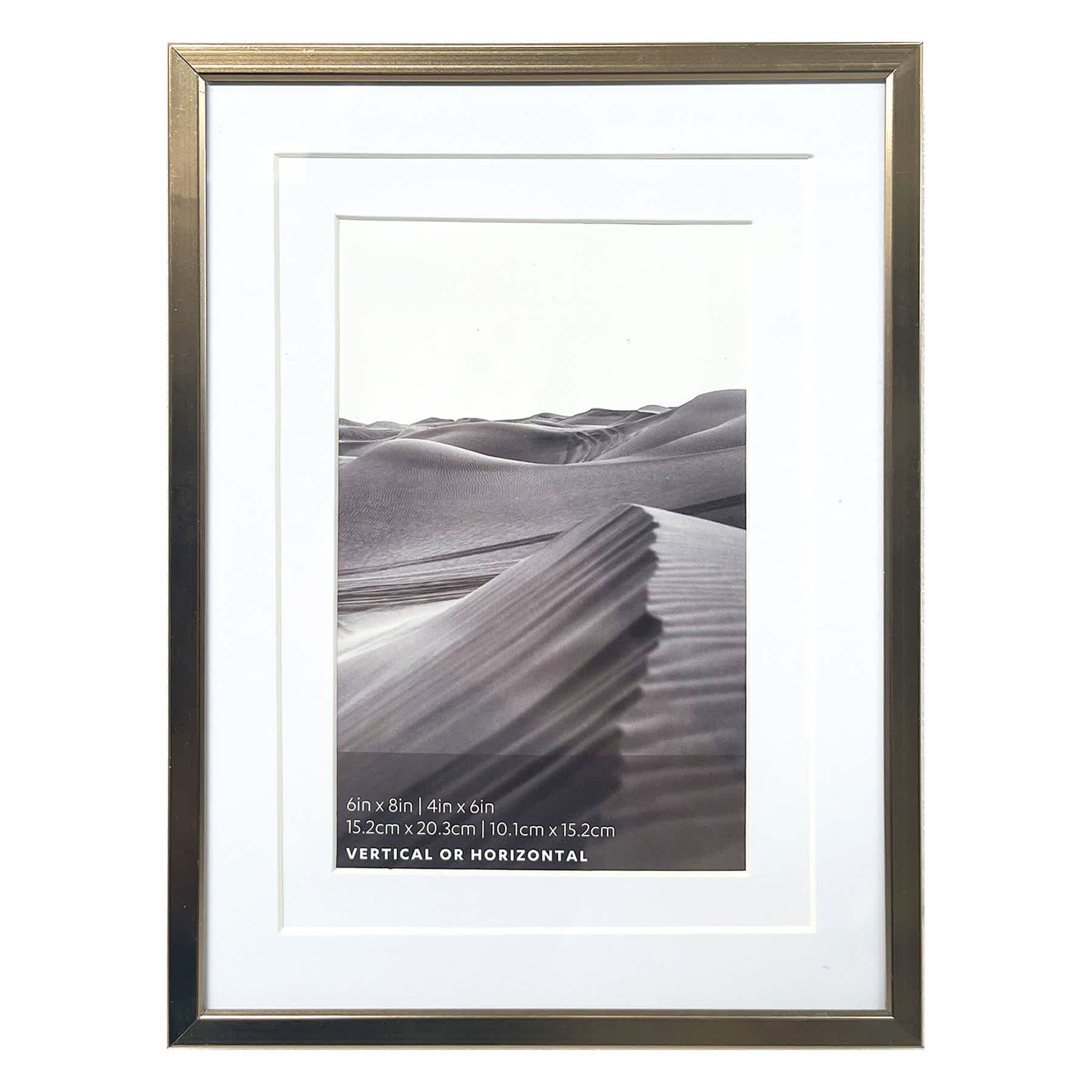 6x8 Champagne Thin Matted to 4x6 Wall Frame