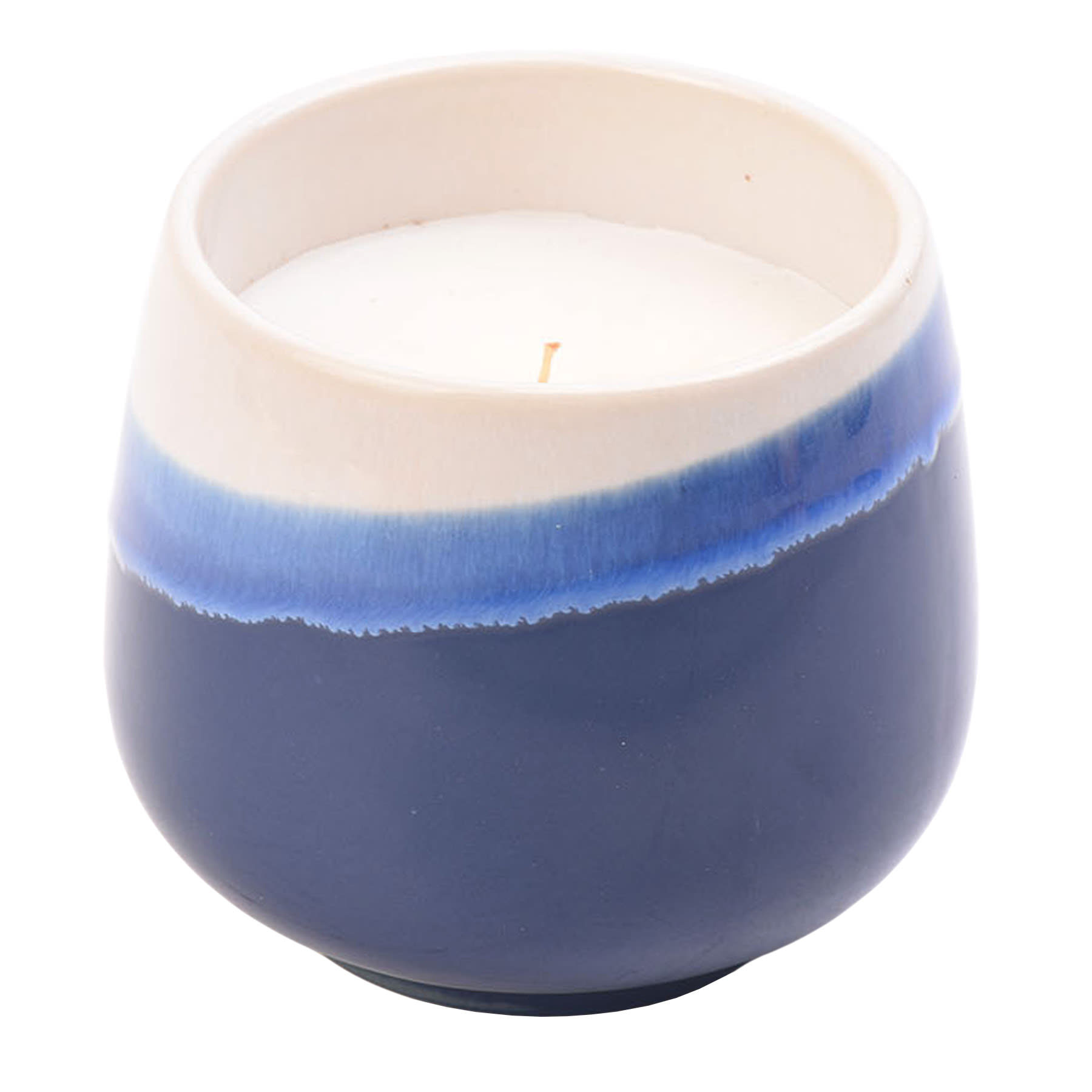 Blue Reactive Glaze Ceramic Citronella Candle, 13oz