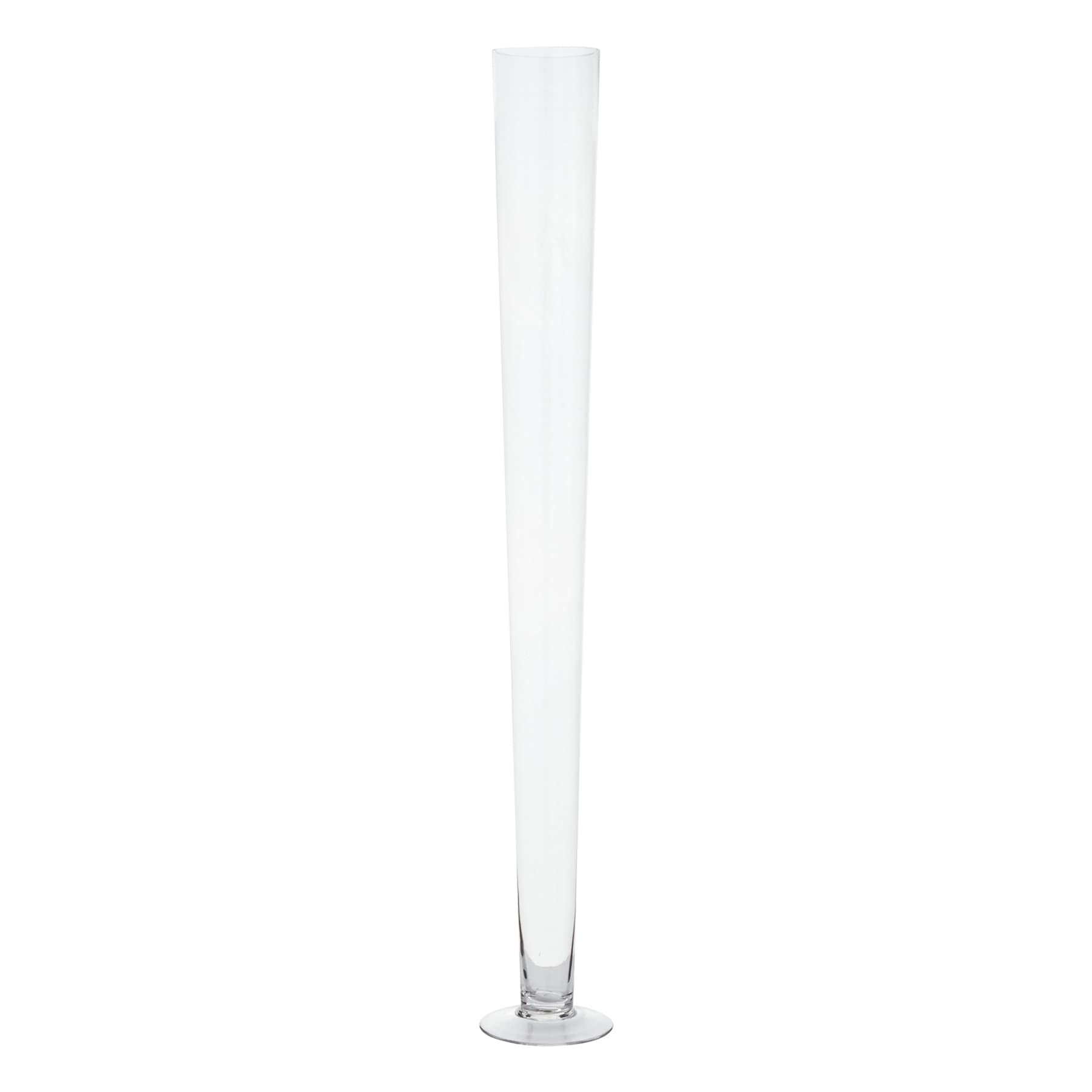 Clear Glass Floor Vase, 40"