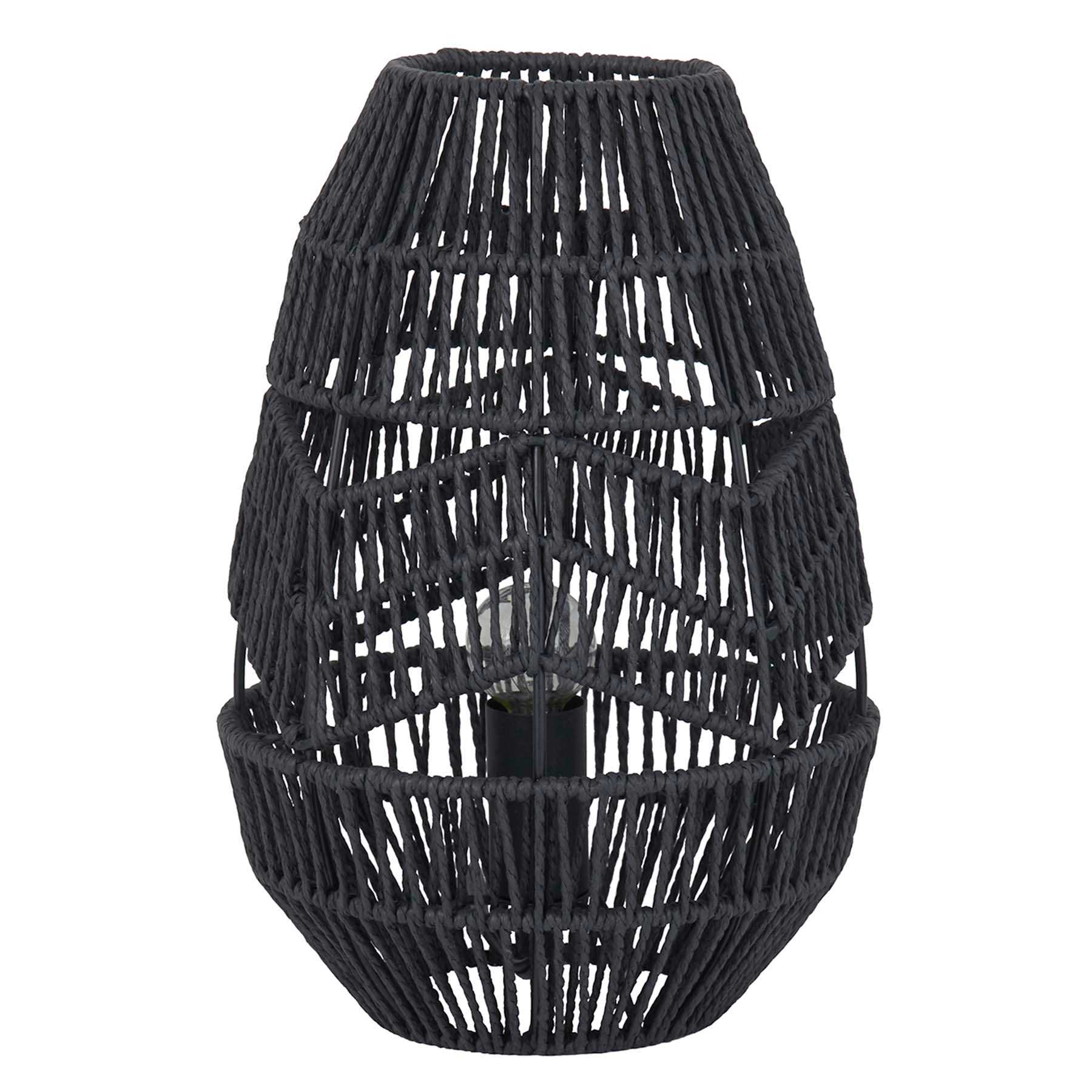 Found & Fable Black Woven Uplight Lamp, 12"