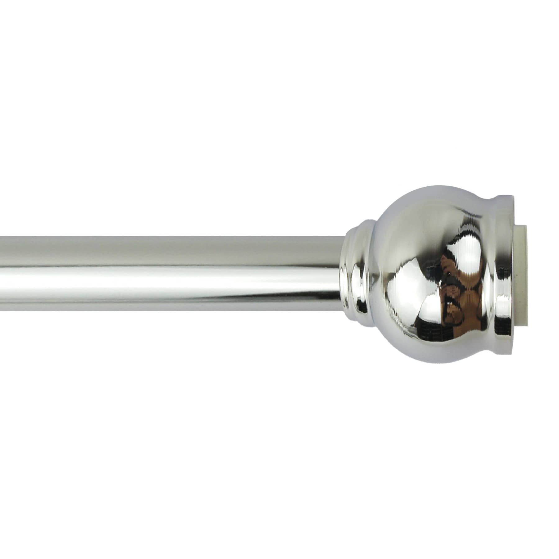 Satin Chrome Tone Steel Shower Rod, 42-72"