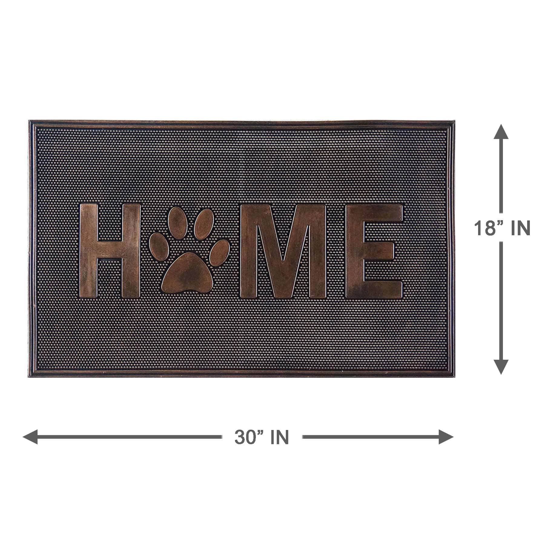 Paw Home Bronze Rubber Doormat, 18x30