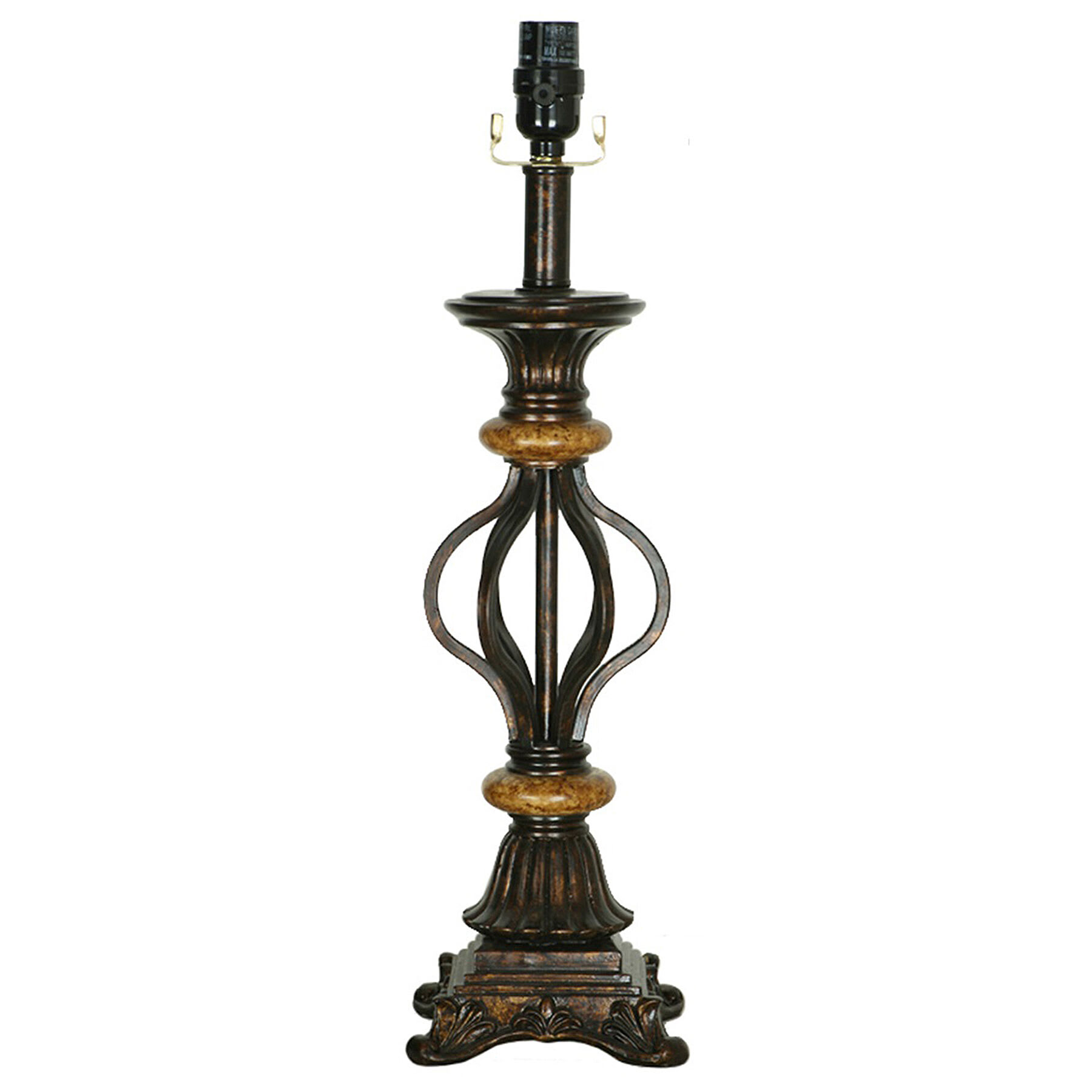 Bronze Open Metal Medium Table Lamp Base, 21"
