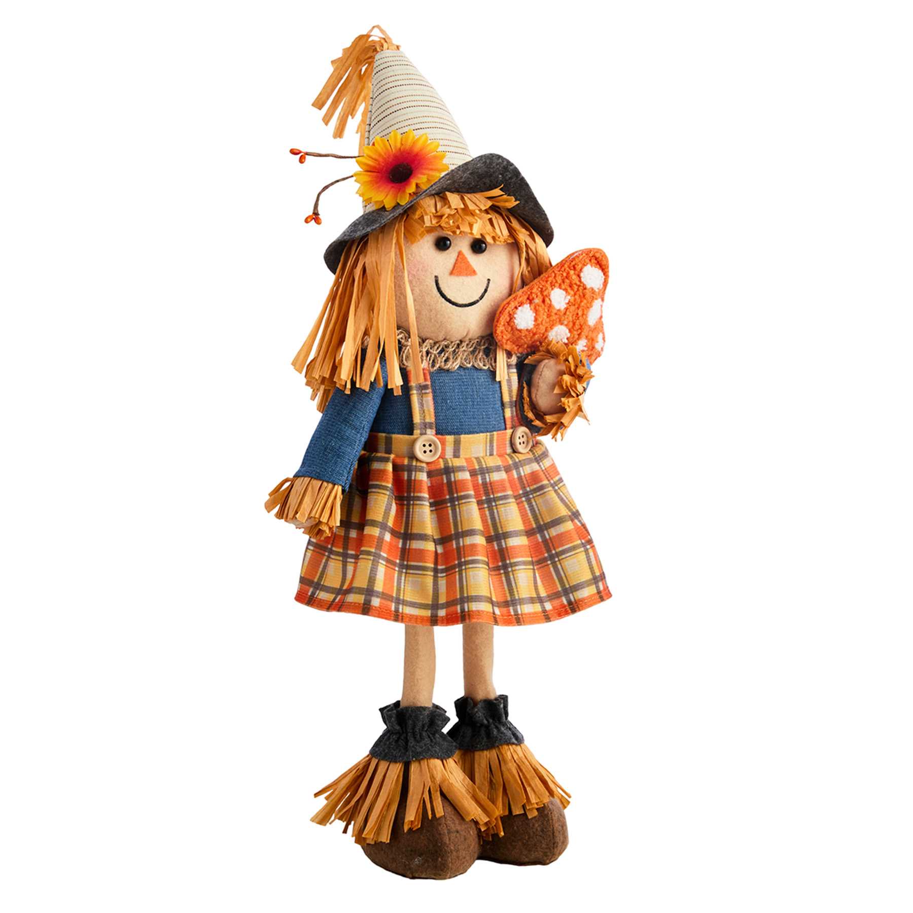 Standing Scarecrow with Mushroom, 18"