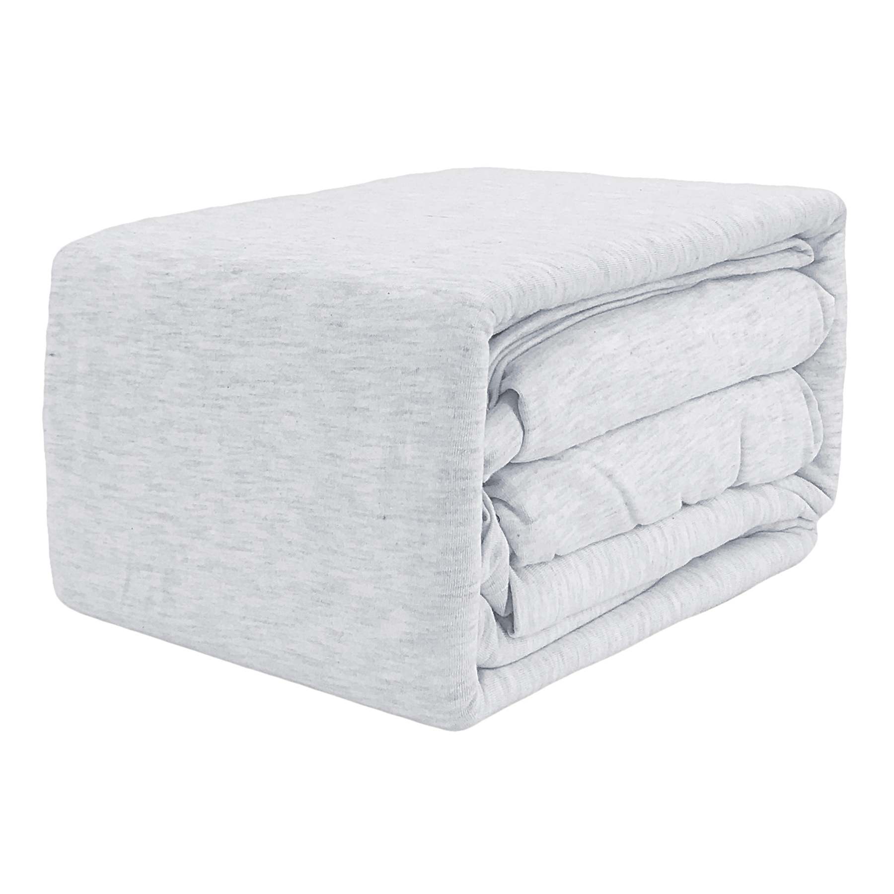 4-Piece Light Grey Jersey Sheet Set, Queen
