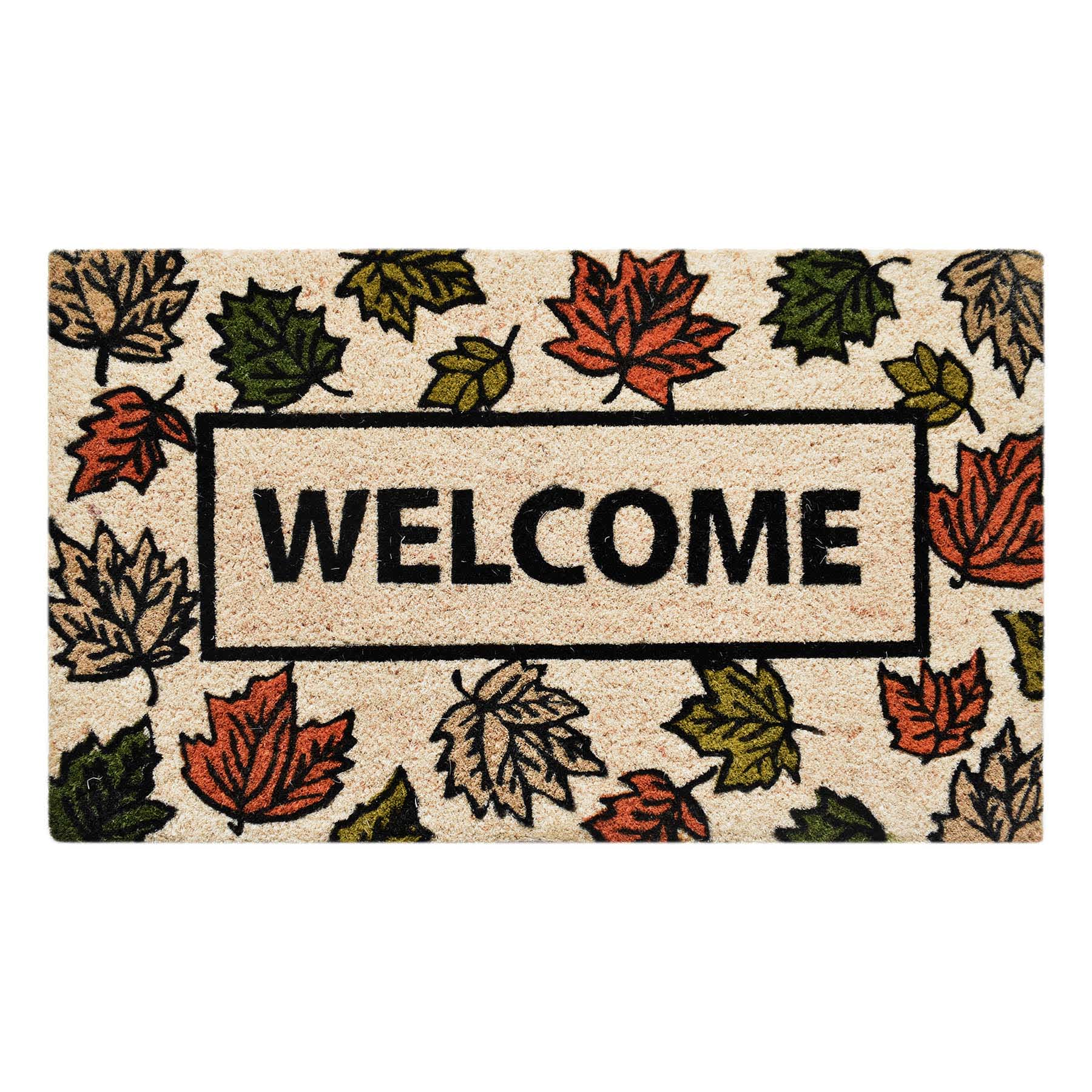 Welcome Fall Leaves Coir Mat, 18x30