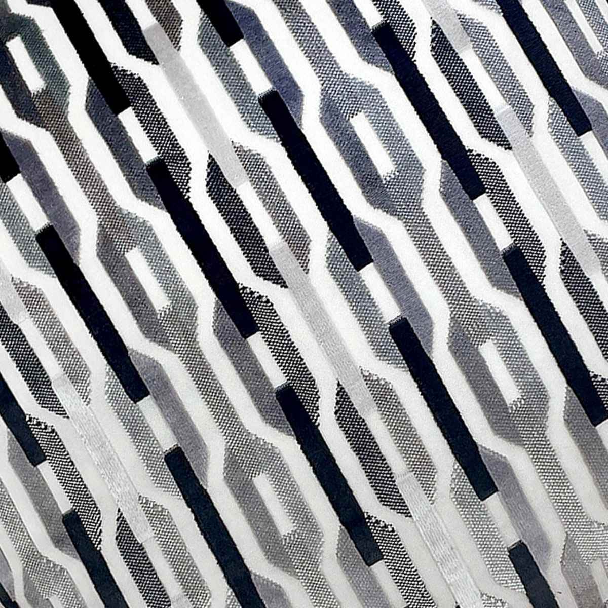 Charcoal Geo Link Cut Velvet Throw Pillow, 18"