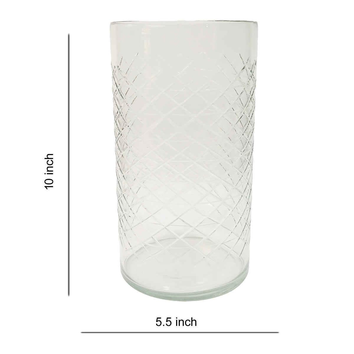 Crisscross Glass Vase, 10"