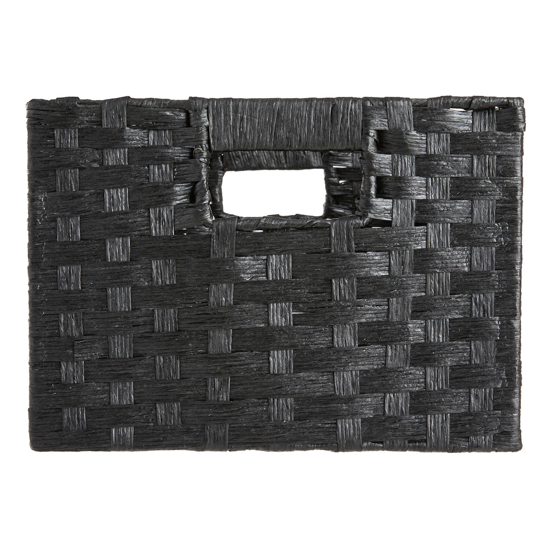 Black Paper Rope Rectangle Storage Basket, Large
