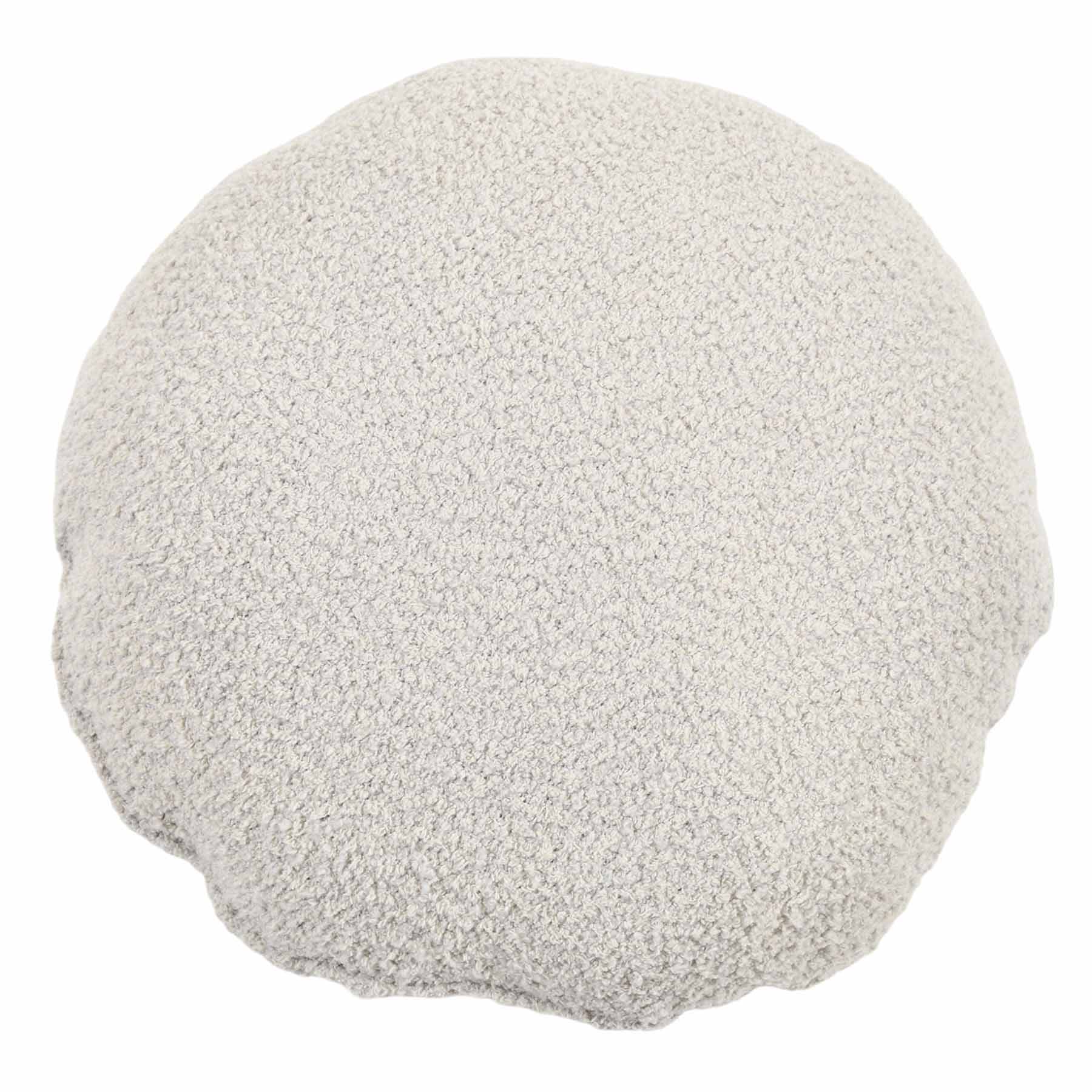 Crosby St. Grey Soft Textured Boucle Round Throw Pillow, 16"
