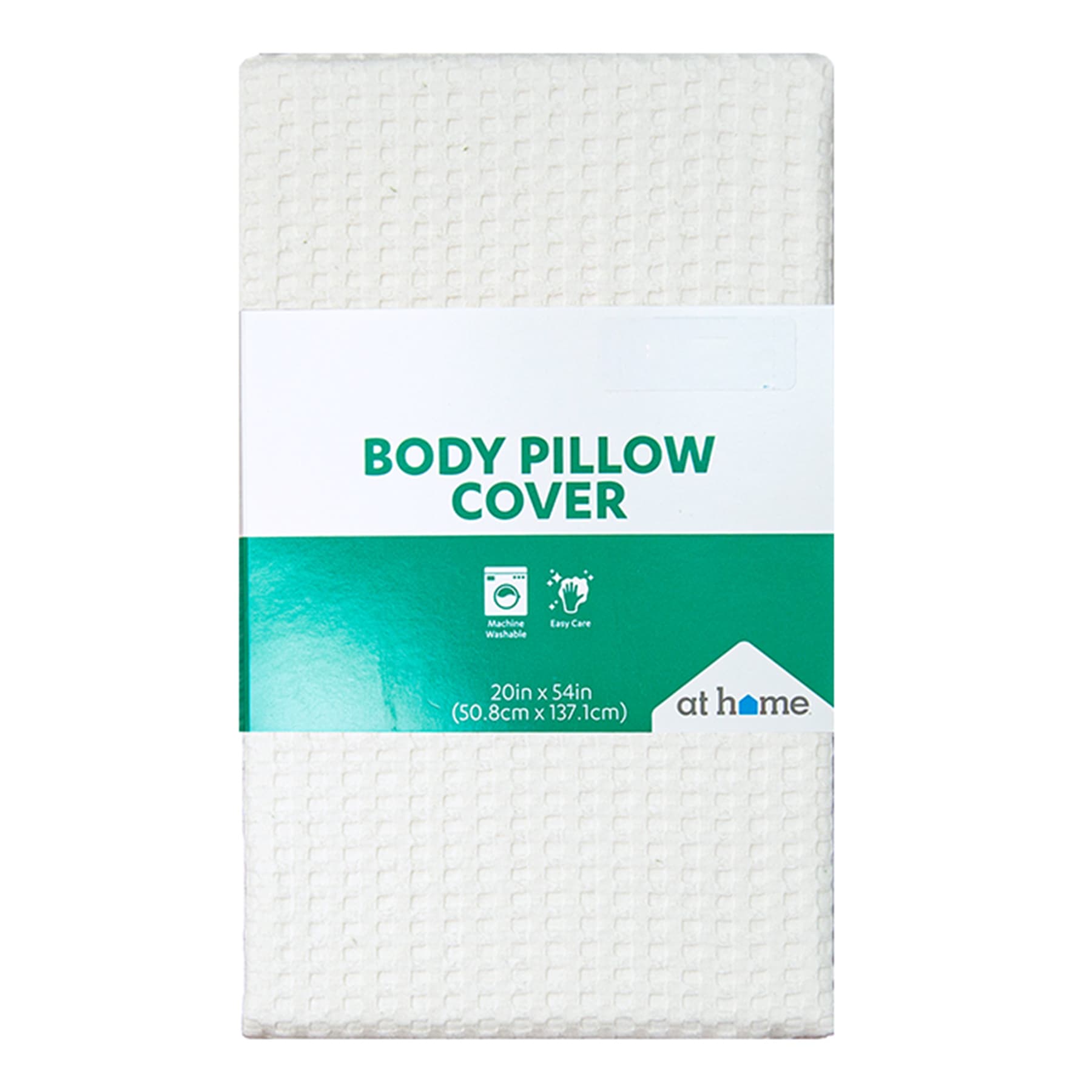 White Waffle Body Pillow Cover, 20x54