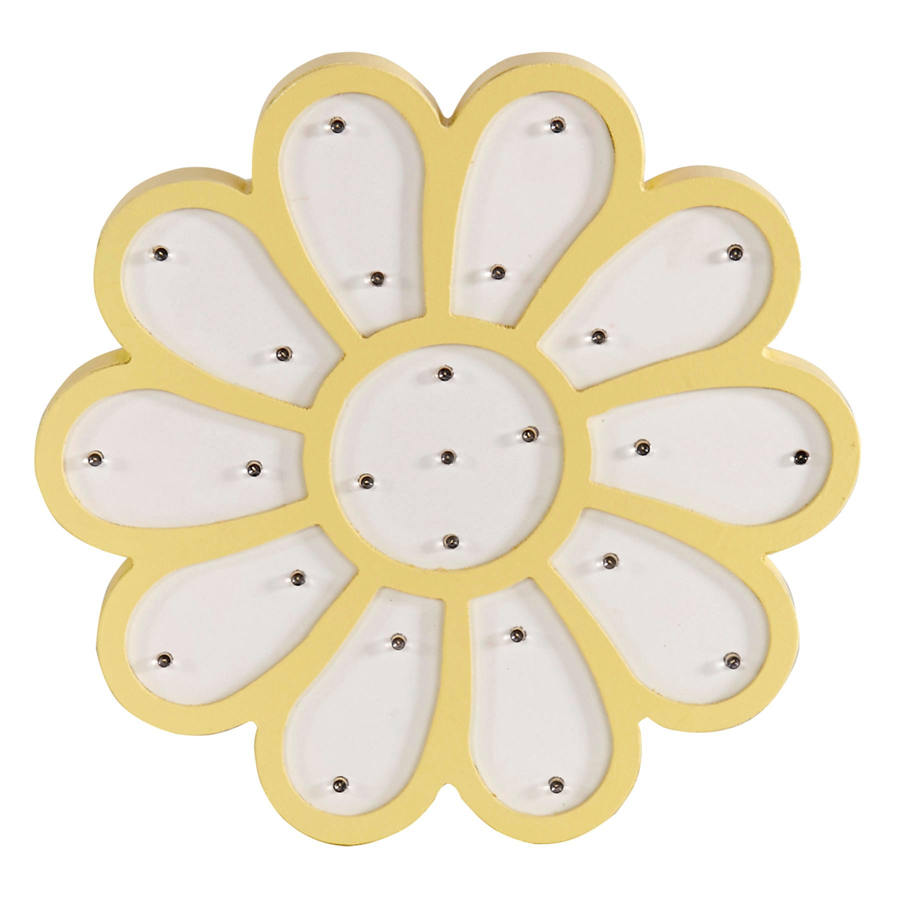 Tiny Dreamers White & Yellow Flower Painted Wood Sign, 9.8"