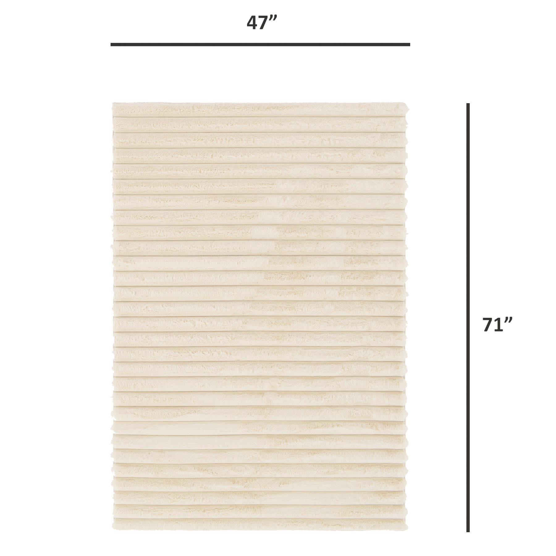 Canyon Ivory Striped Faux Fur Area Rug, 4x6