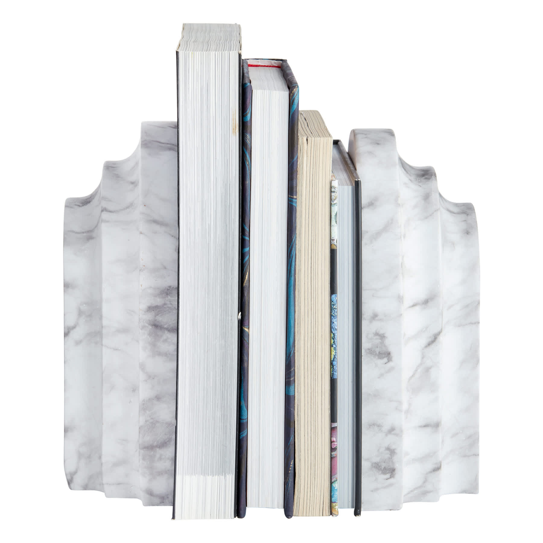 Crosby St. White Marbled Arcade Bookend, 8"