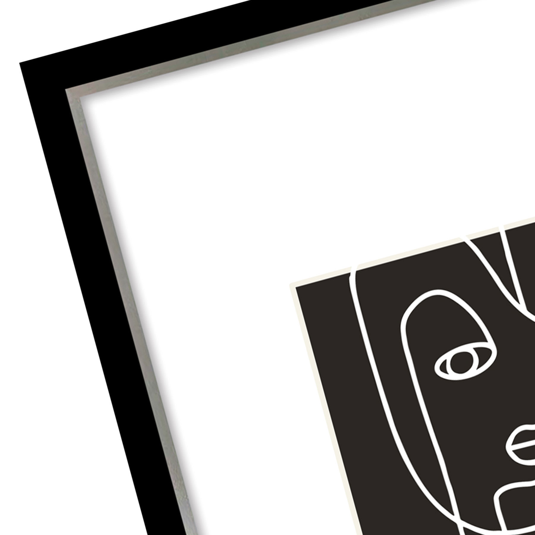 Crosby St. Glass Framed Abstract Faces Print Wall Art, 19x13