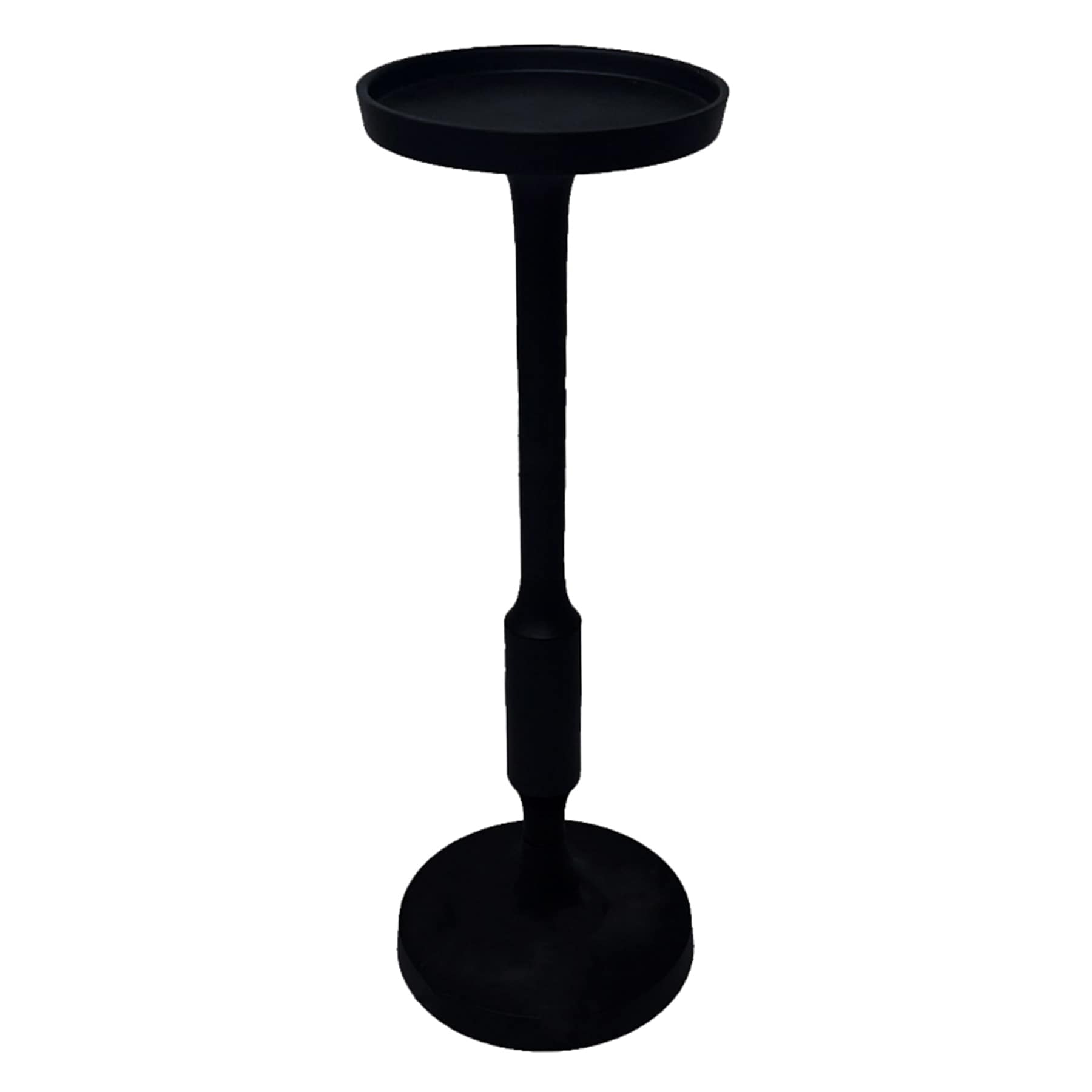 Black Pillar Candle Holder, 12"