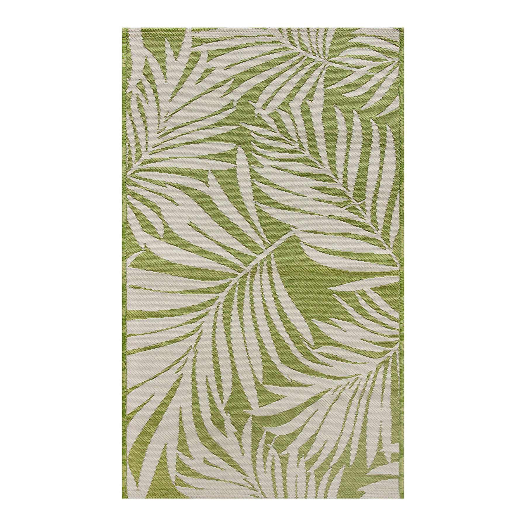 Green Fern Tapestry Outdoor Accent Rug, 27x45