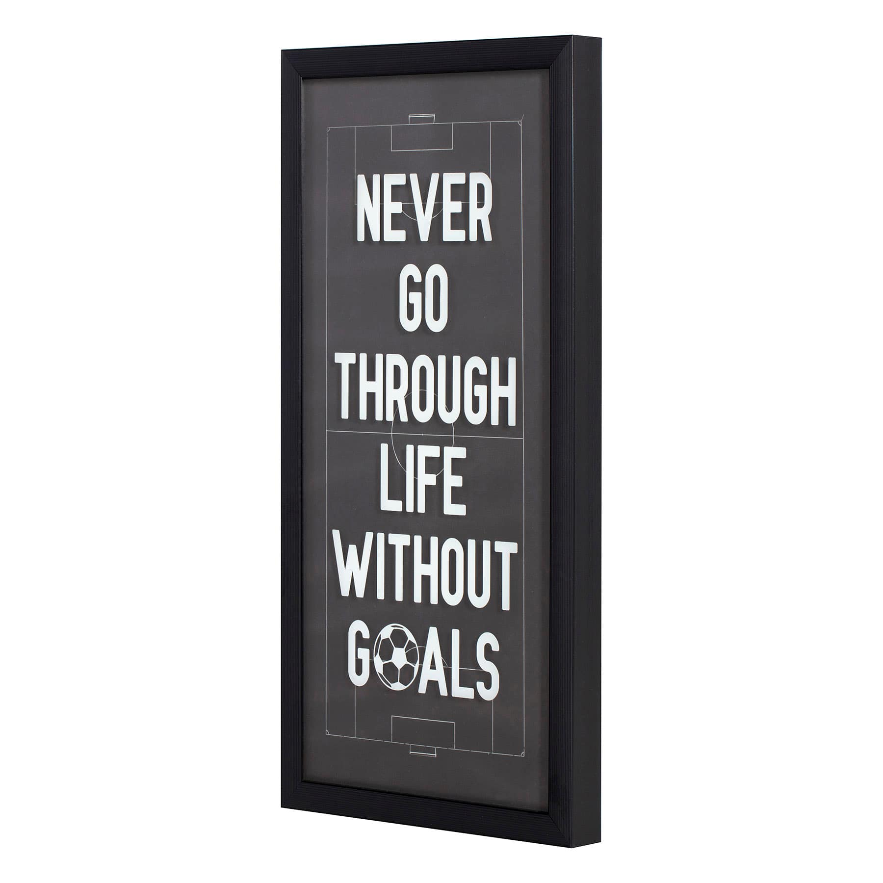 Framed Never Go Through Life without Goals Soccer Wall Decor, 10x20