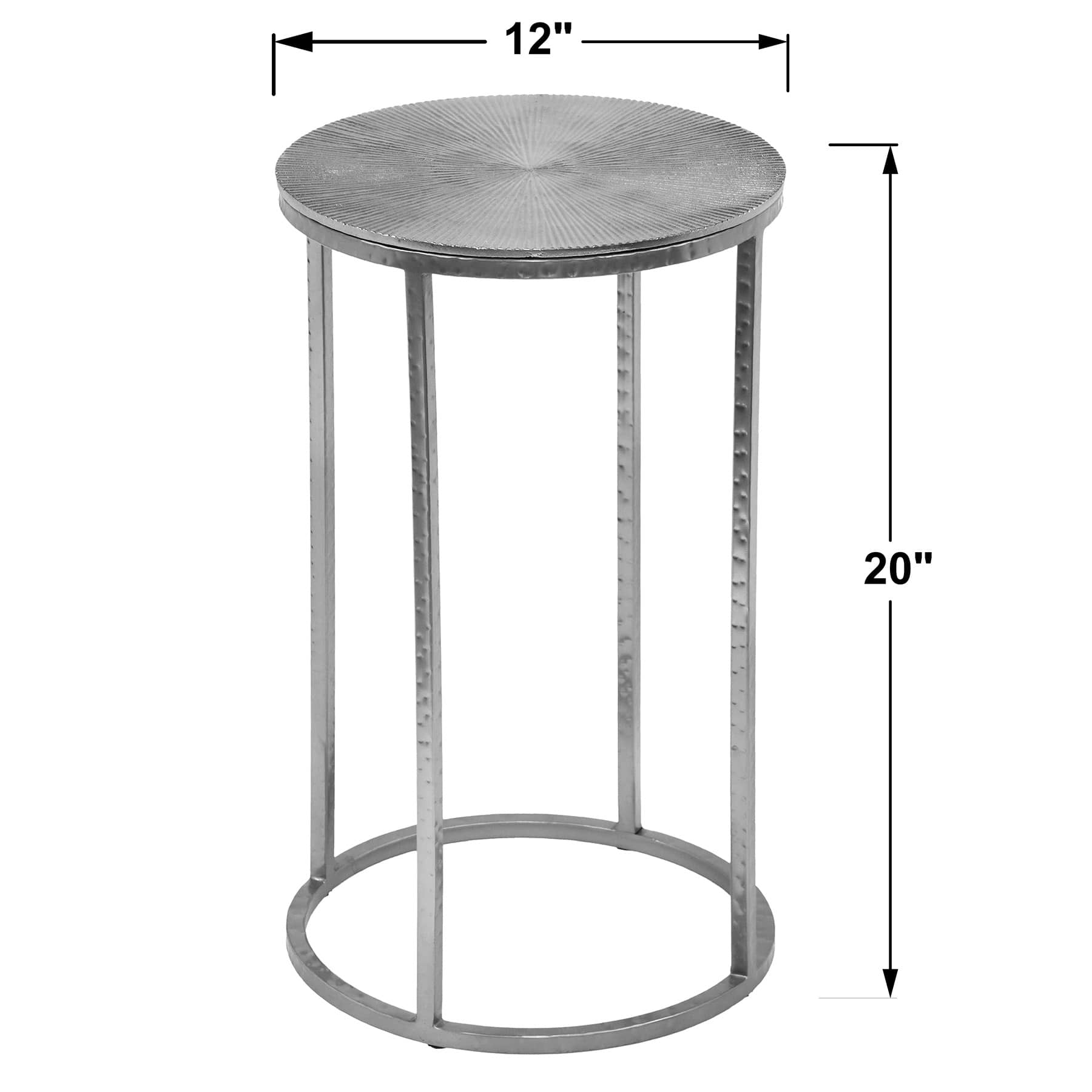 Juno Metal Accent Table, Silver