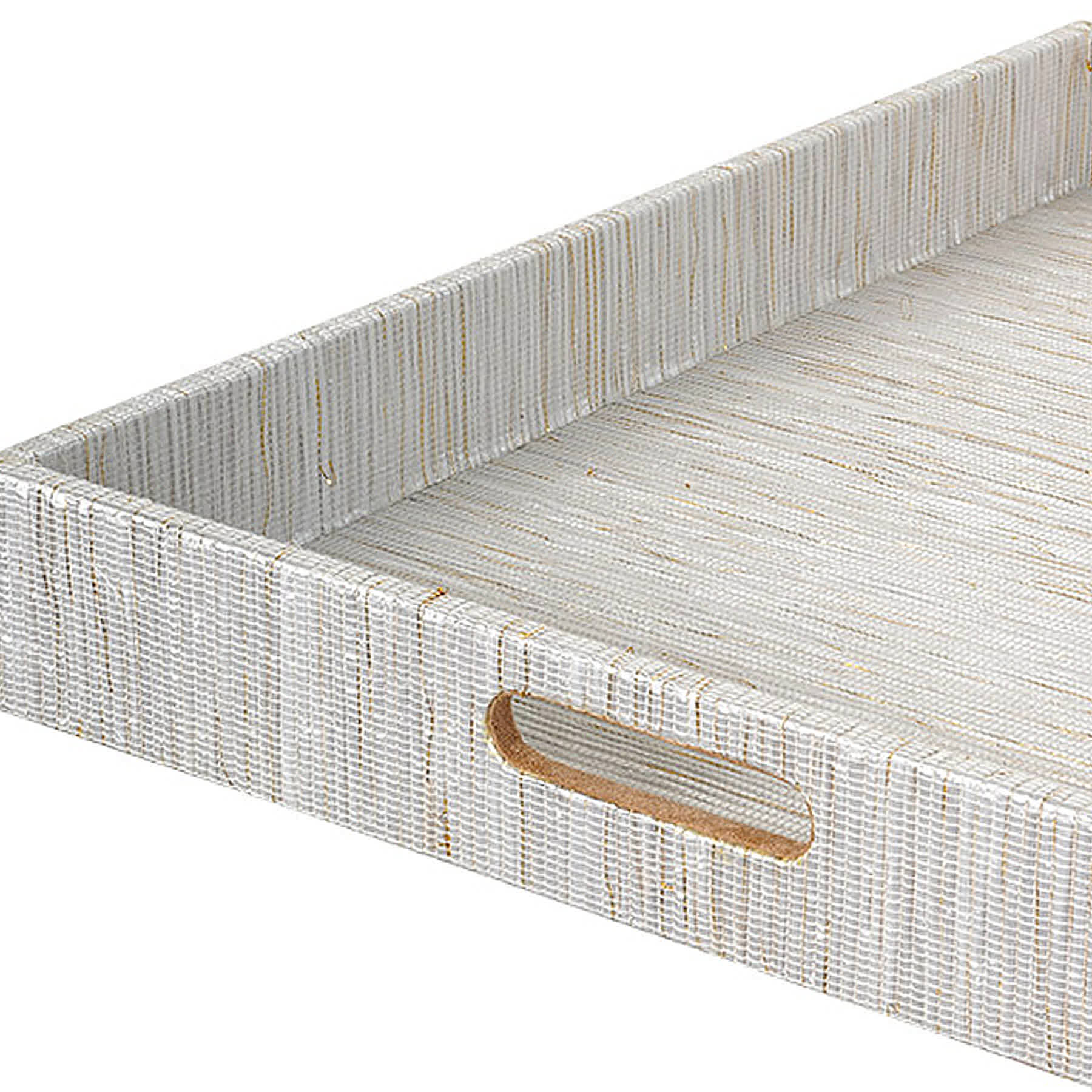 Providence White & Gold Woven Tray