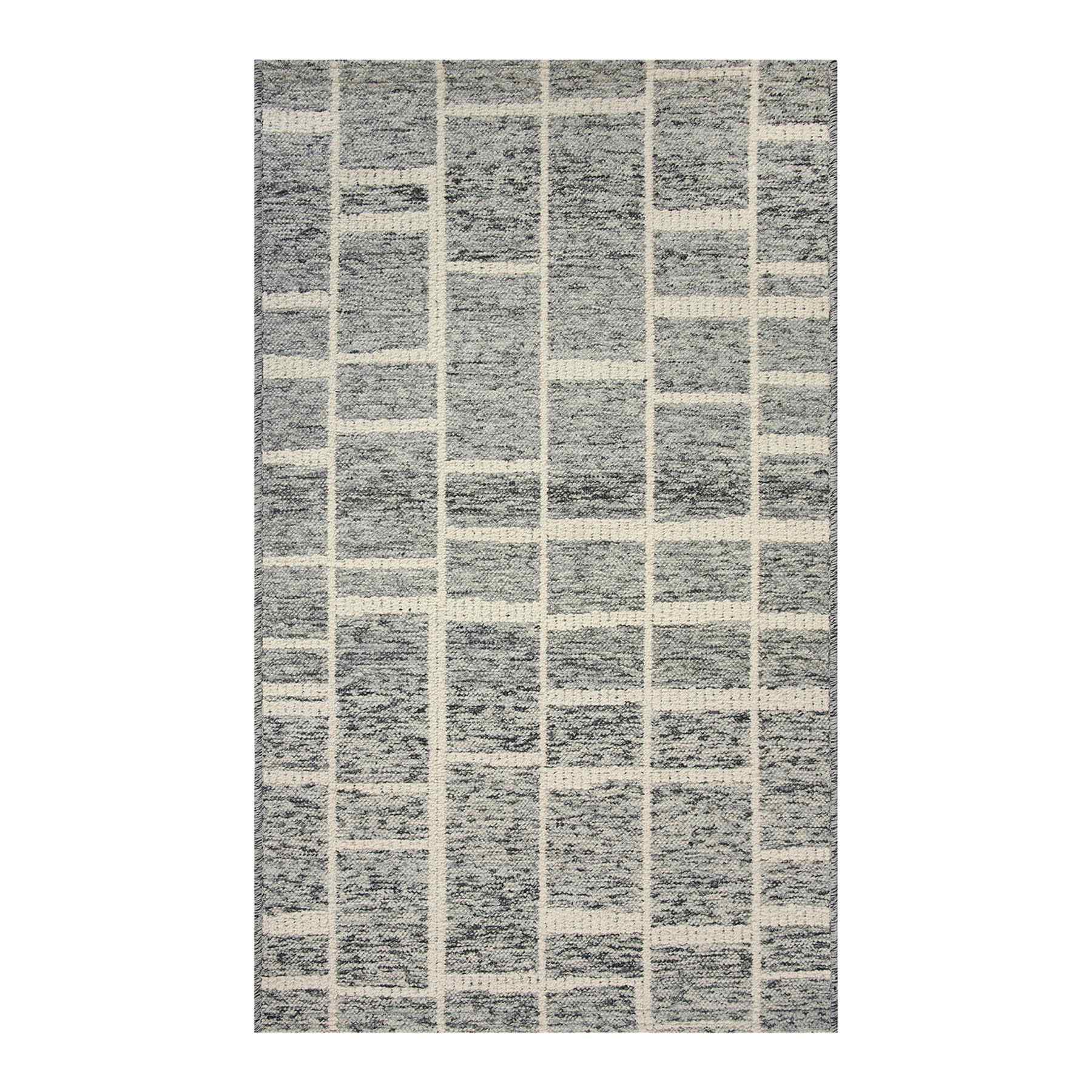Grey & White Gradient Blocks with Gel Back Accent Rug, 27x45