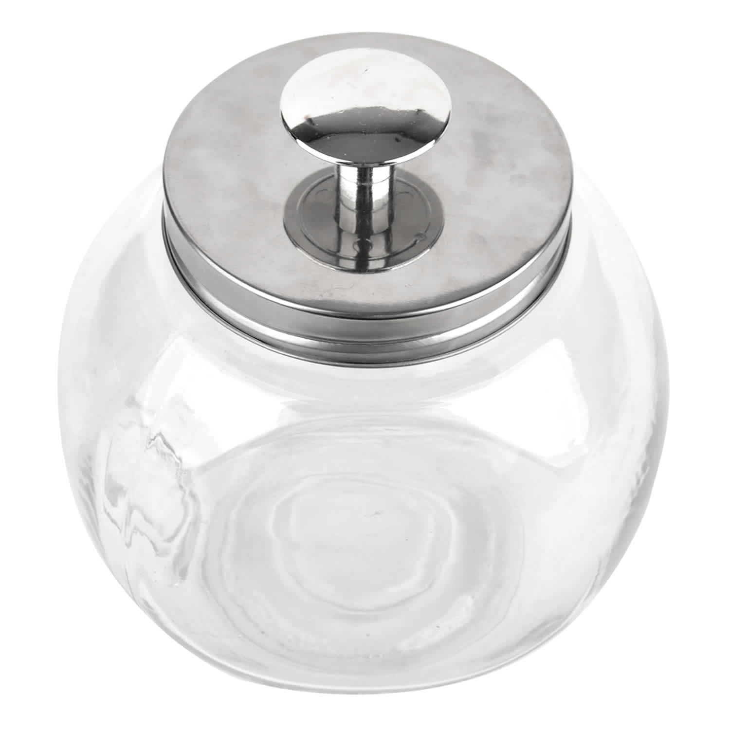 Clear Glass Penny Jar Canister with Metal Lid, 72oz