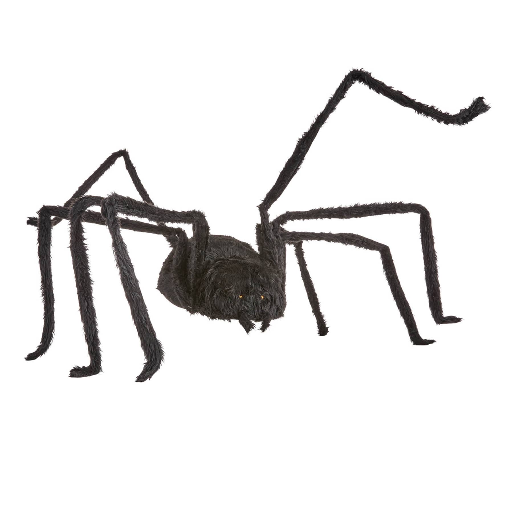 Poseable Black Furry Spider, 8'