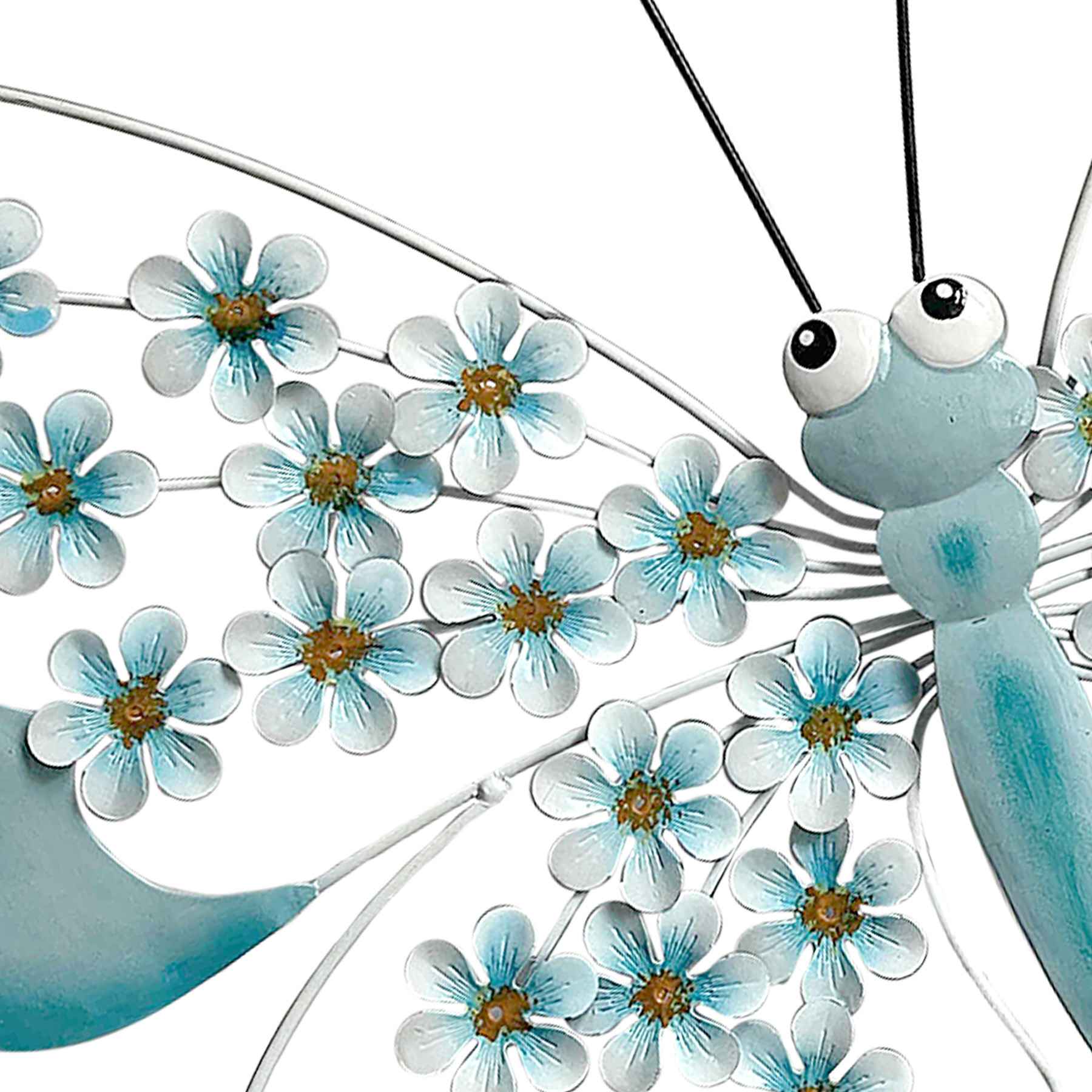 Blue Metal Butterfly Outdoor Wall Decor, 17.7"