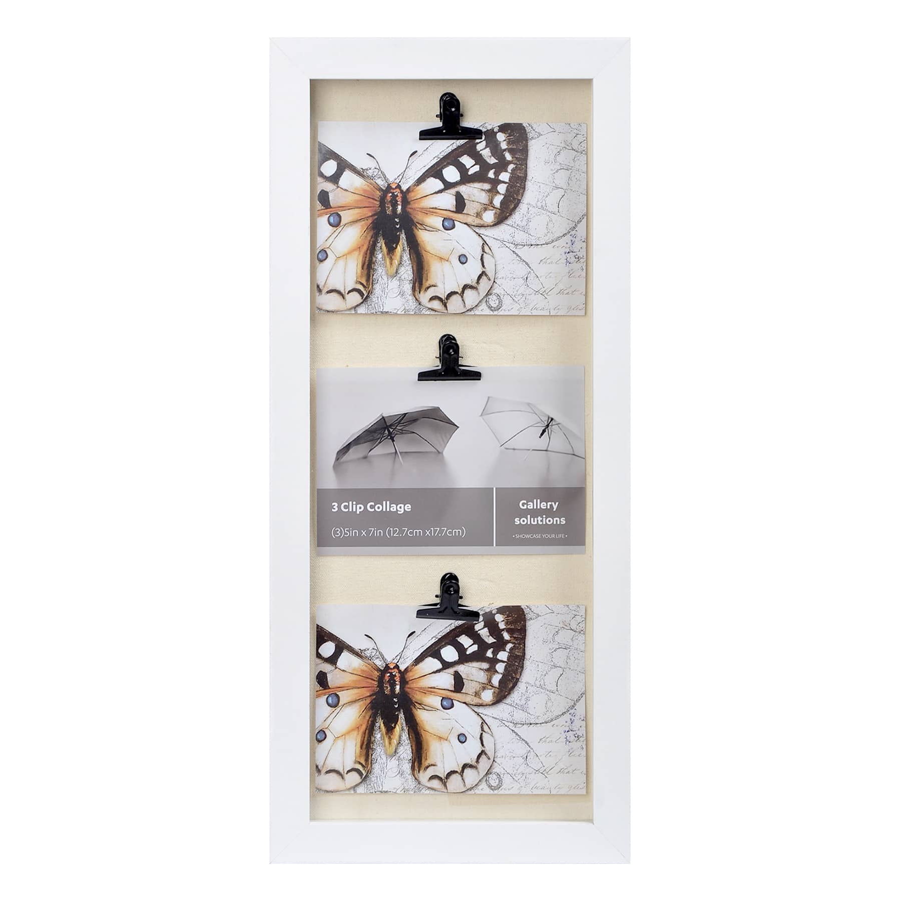 3-Clip White Wall Shadowbox, 10x22