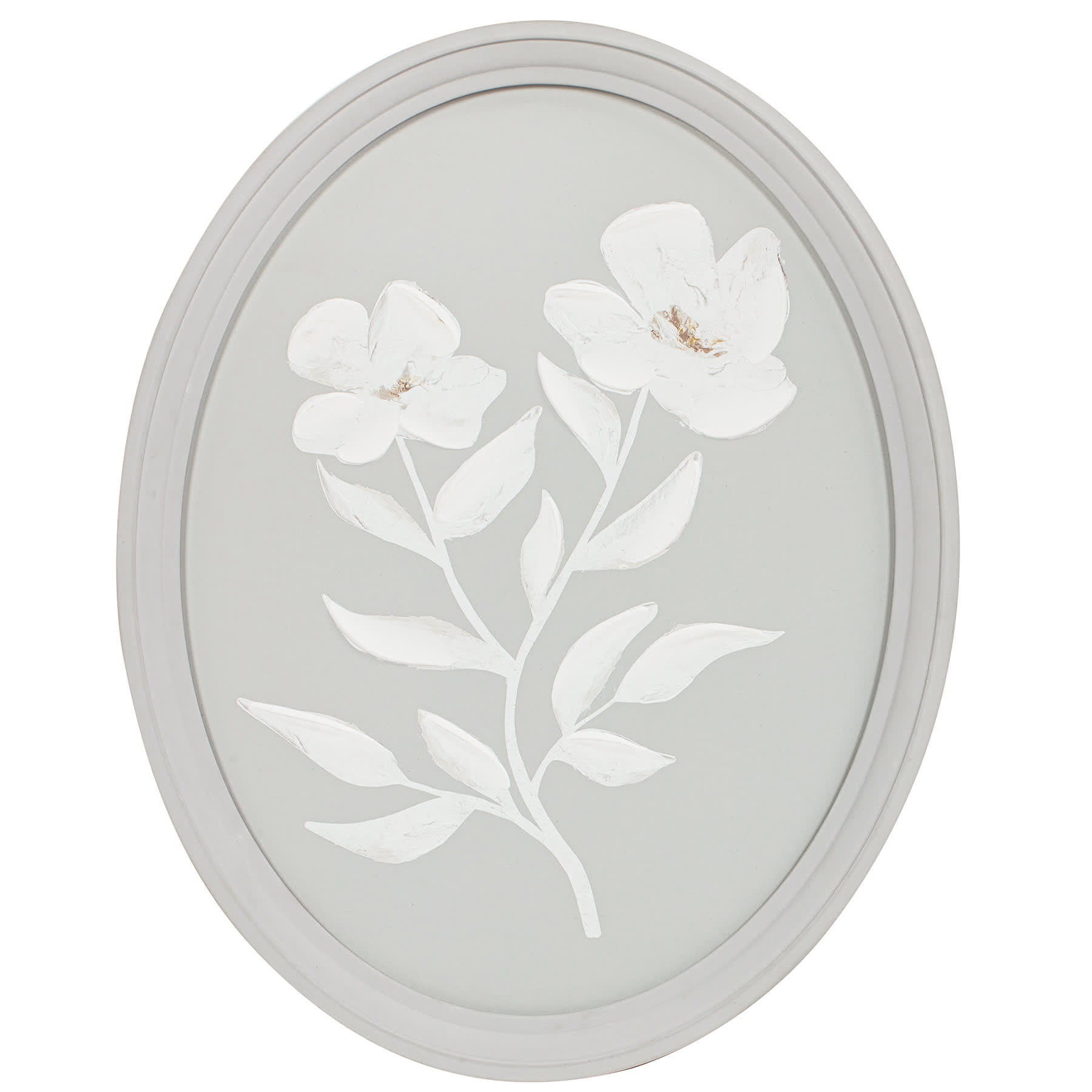 Grey & White Oval Wall Décor, 16x20