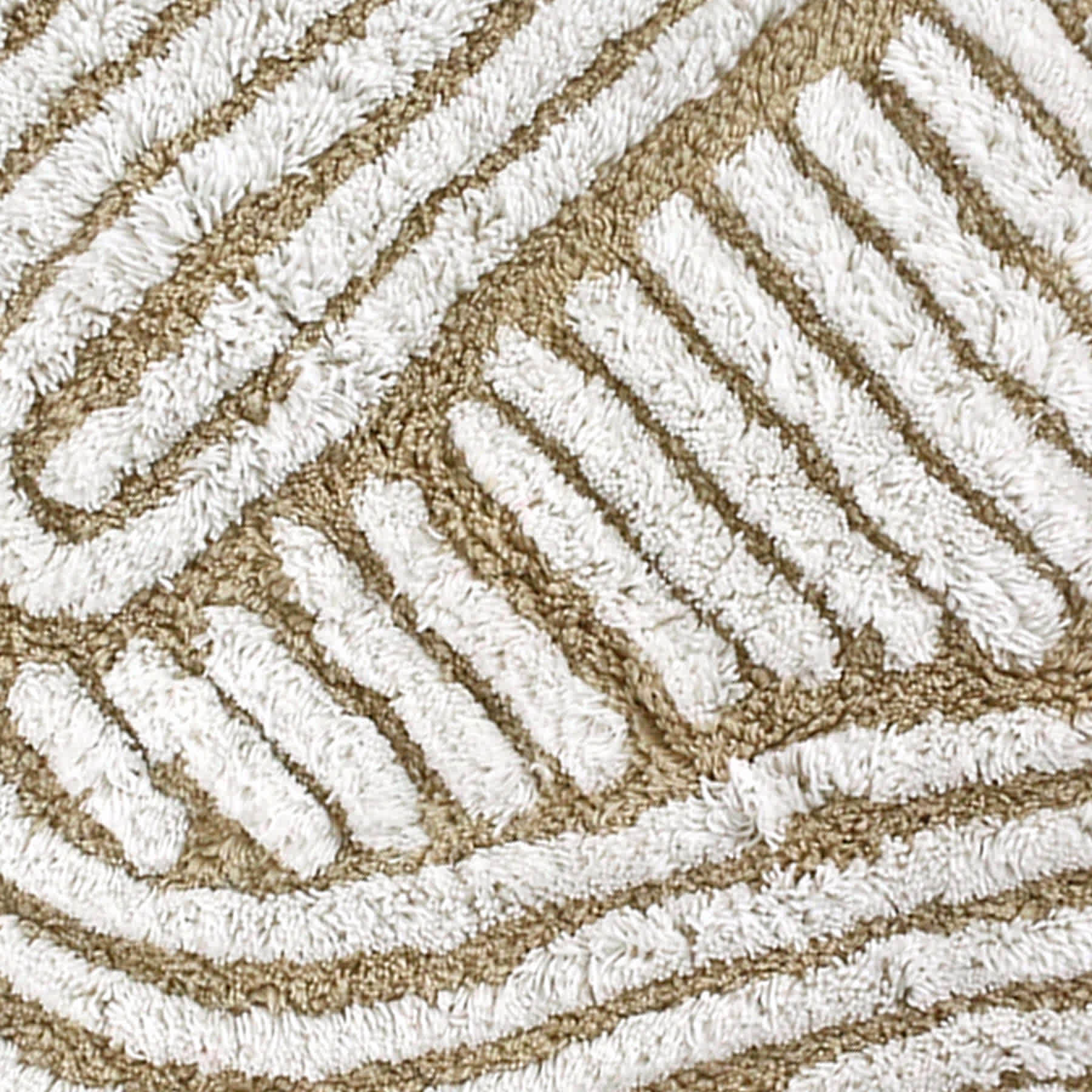 Tan Tufted Swirl Cotton Bath Rug, 20x30
