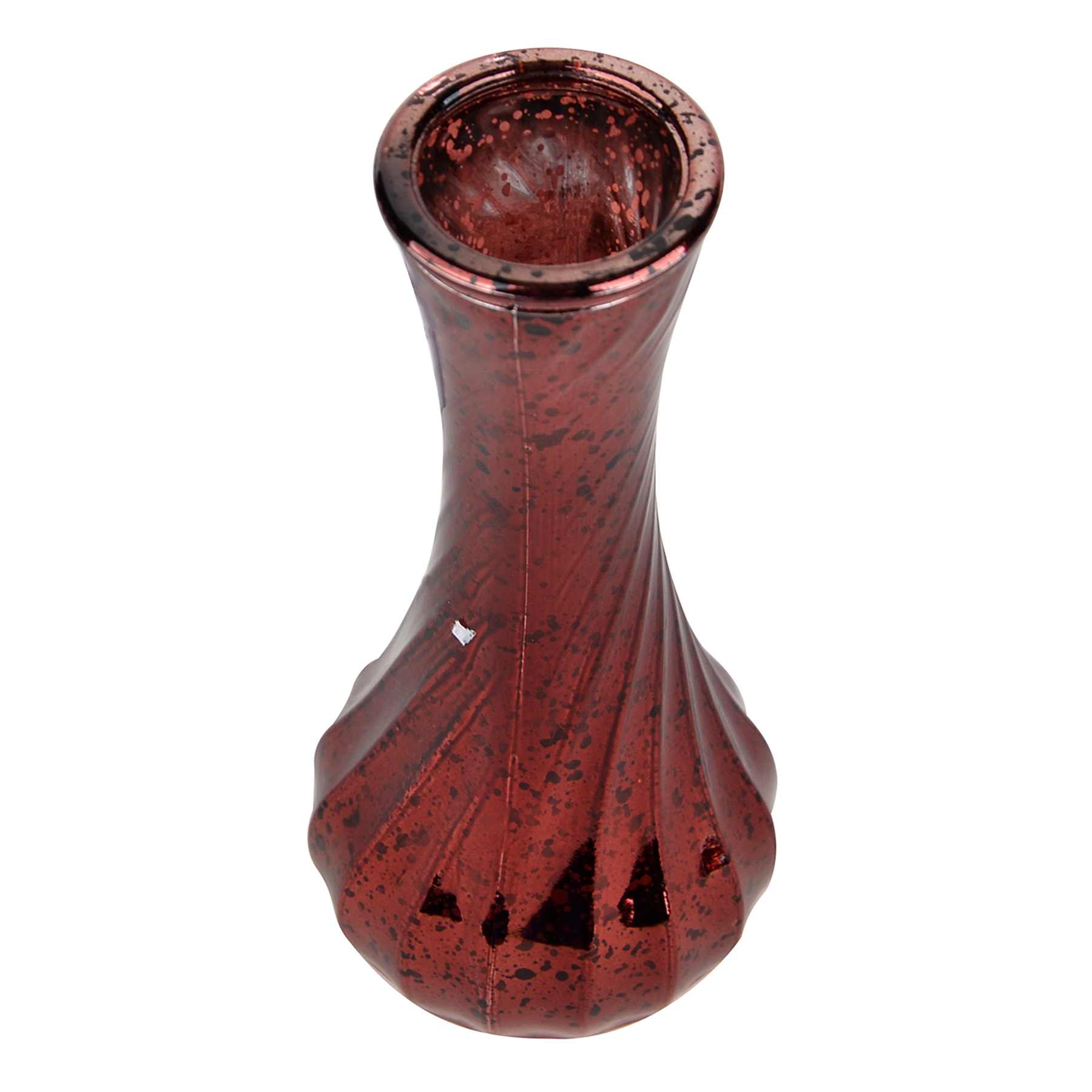 Red Mercury Glass Bud Vase, 6"