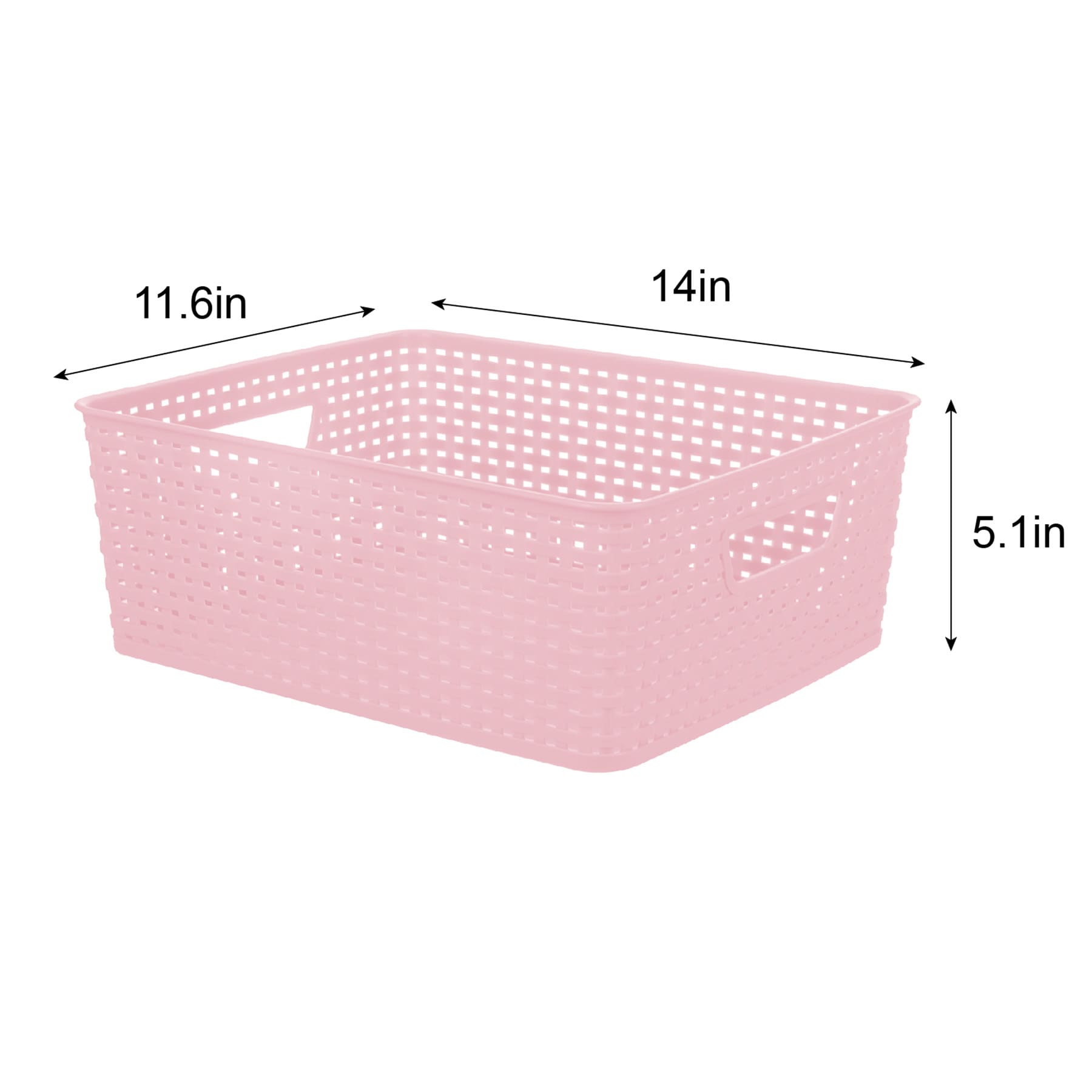 Light Pink Crossover Weave Storage Basket, Medium