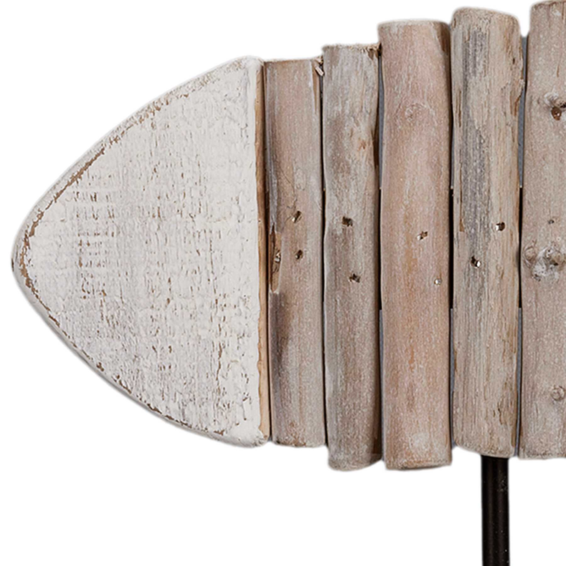 Ty Pennington Wooden Fish on Pedestal, 9.8"