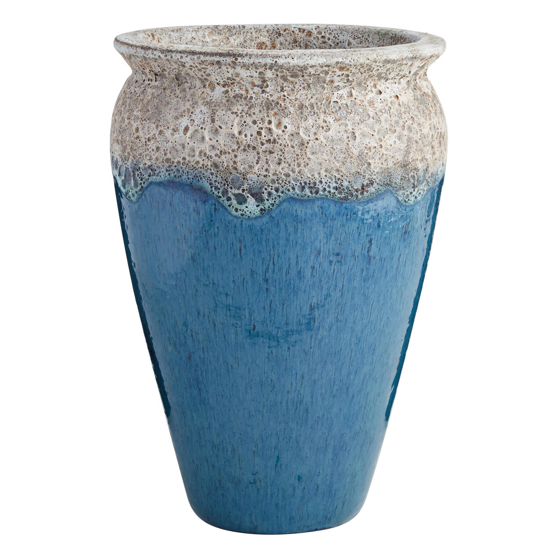 Arcadia Petrol Blue Ceramic Outdoor Planter, Medium