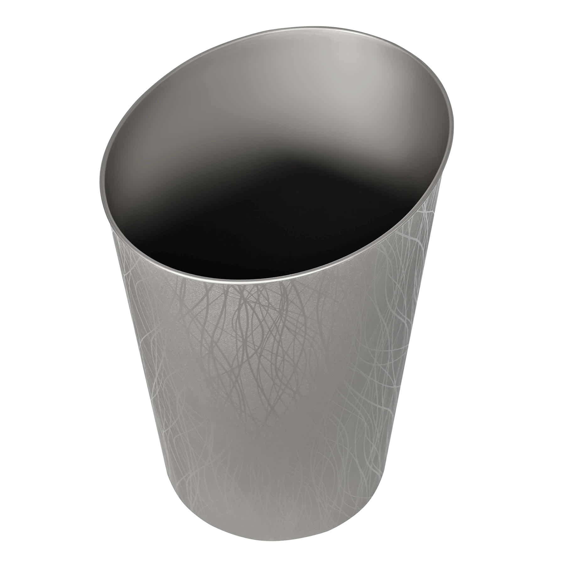 Hefty Decorative Gunmetal Wastebasket, 2.3gal