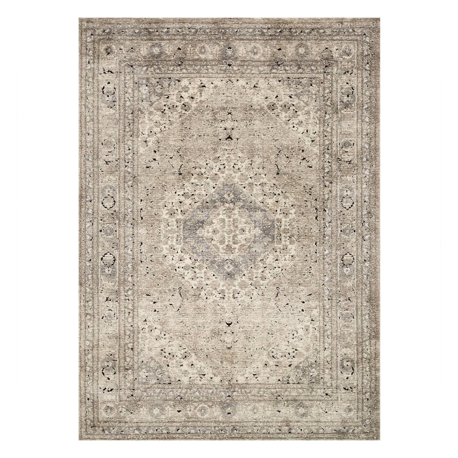 (B500) Xander Ivory & Tan Area Rug, 5x7