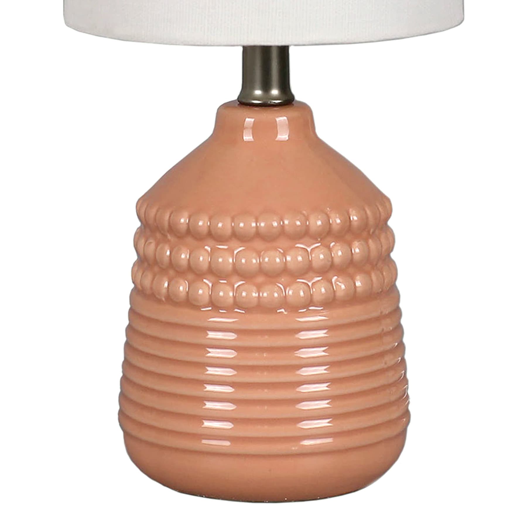 Orange Ceramic Mini Table Lamp with Shade, 12"