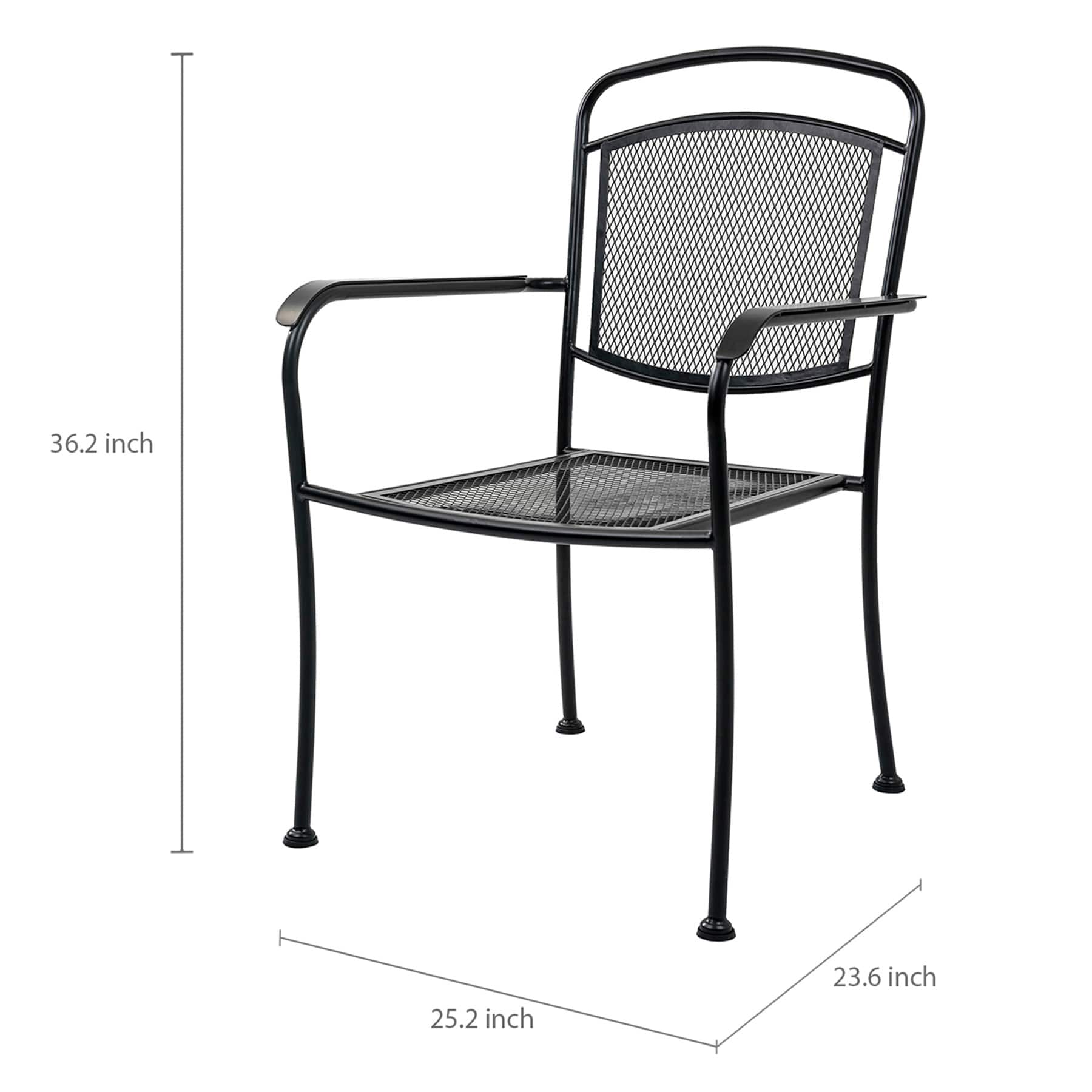 Mesh Steel Dining Chair, Black
