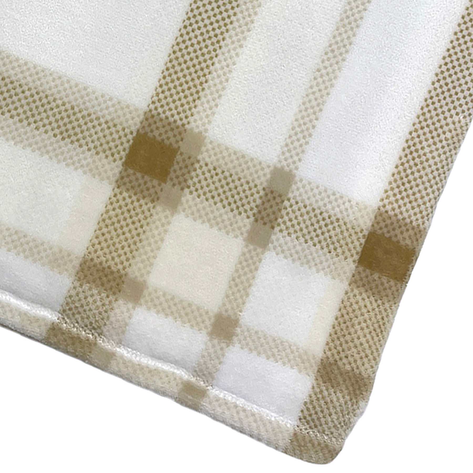 Honeybloom Brown Plaid Plush Bed Blanket, Full/Queen