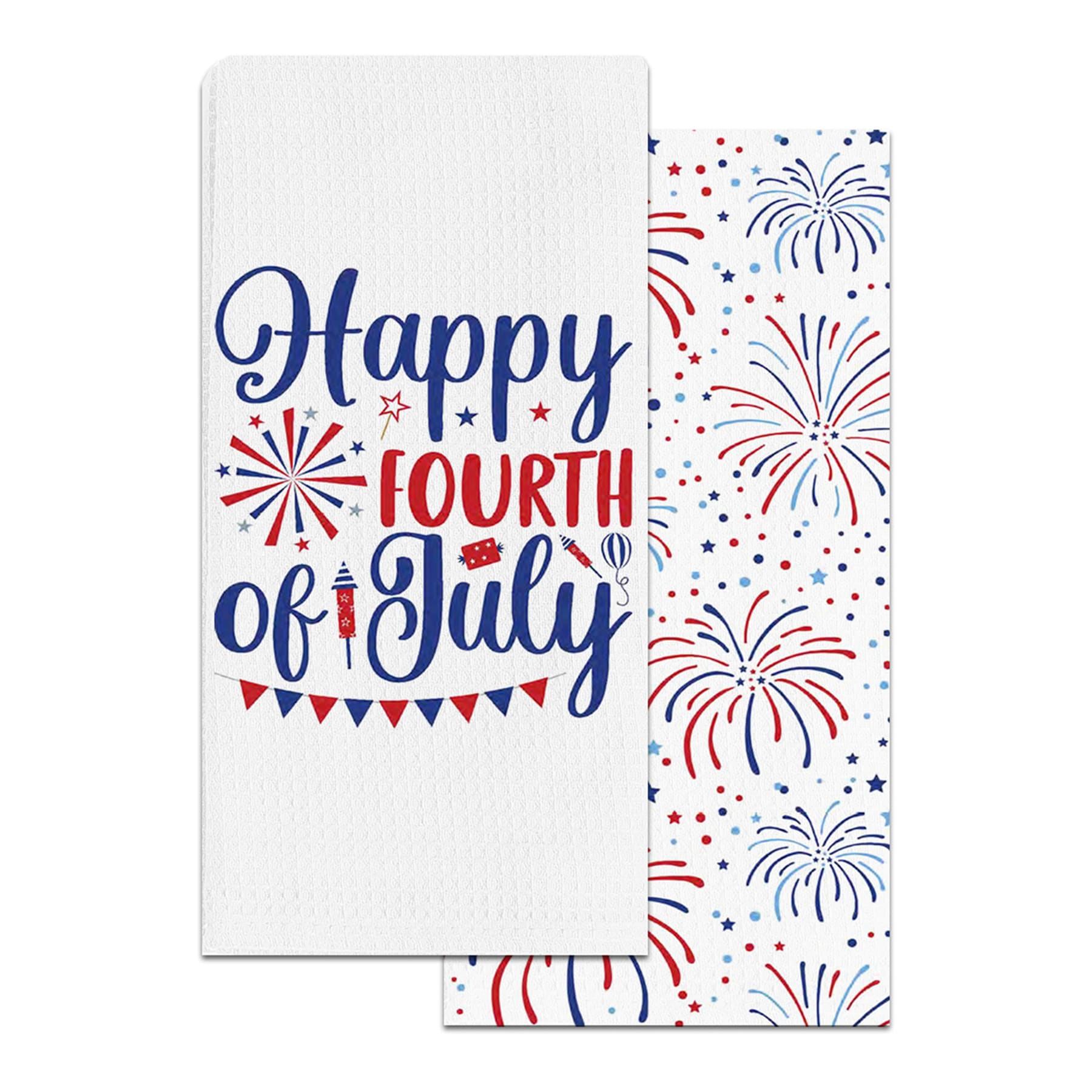 Patriotic Set of 2 Starburst Kitchen Towels
