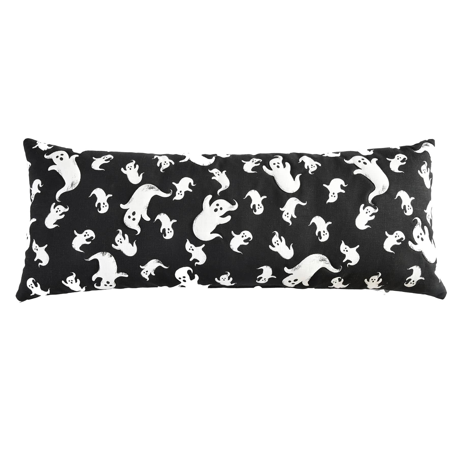 Happy Haunting Woven Ghost Printed Oblong Throw Pillow, 14x36