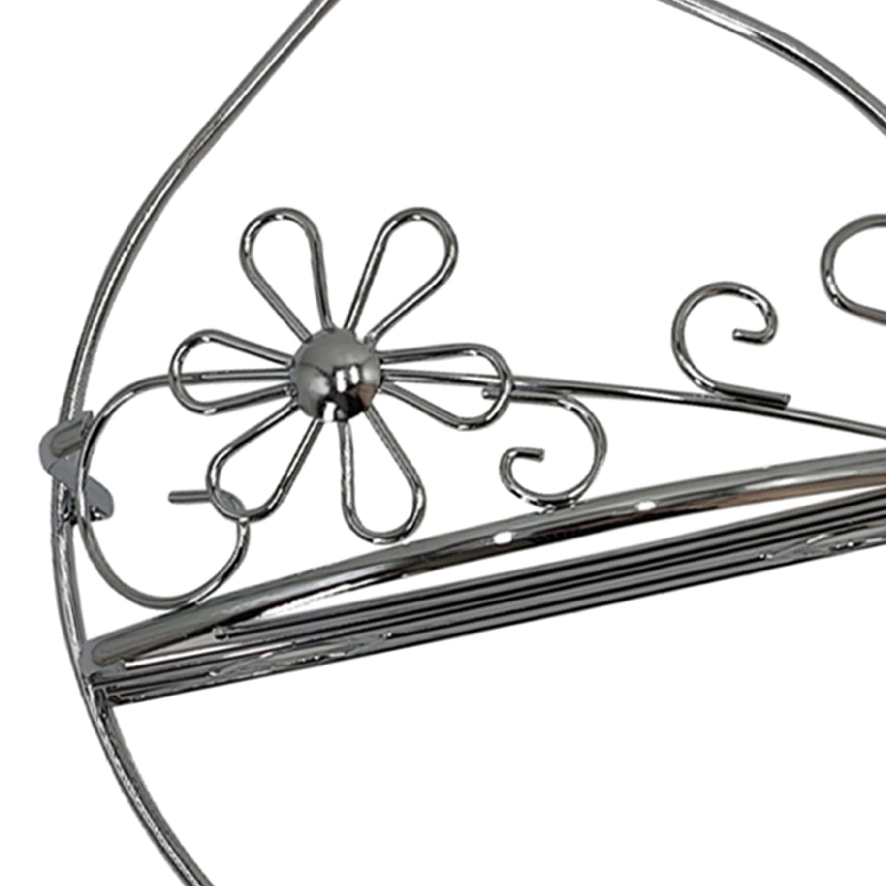 Grey Metal Floral Shower Caddy, 25.8"
