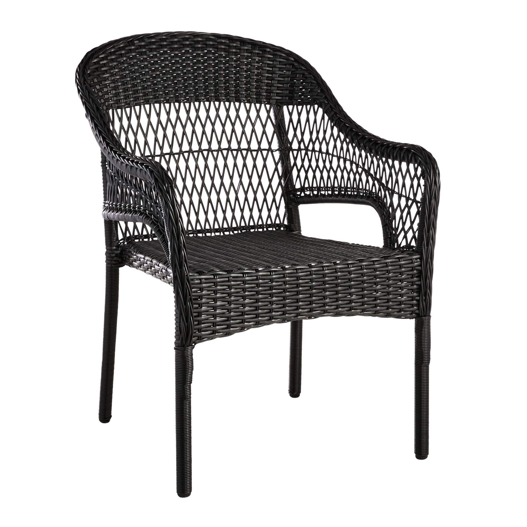 Providence Fairview Wicker Patio Armchair, Black